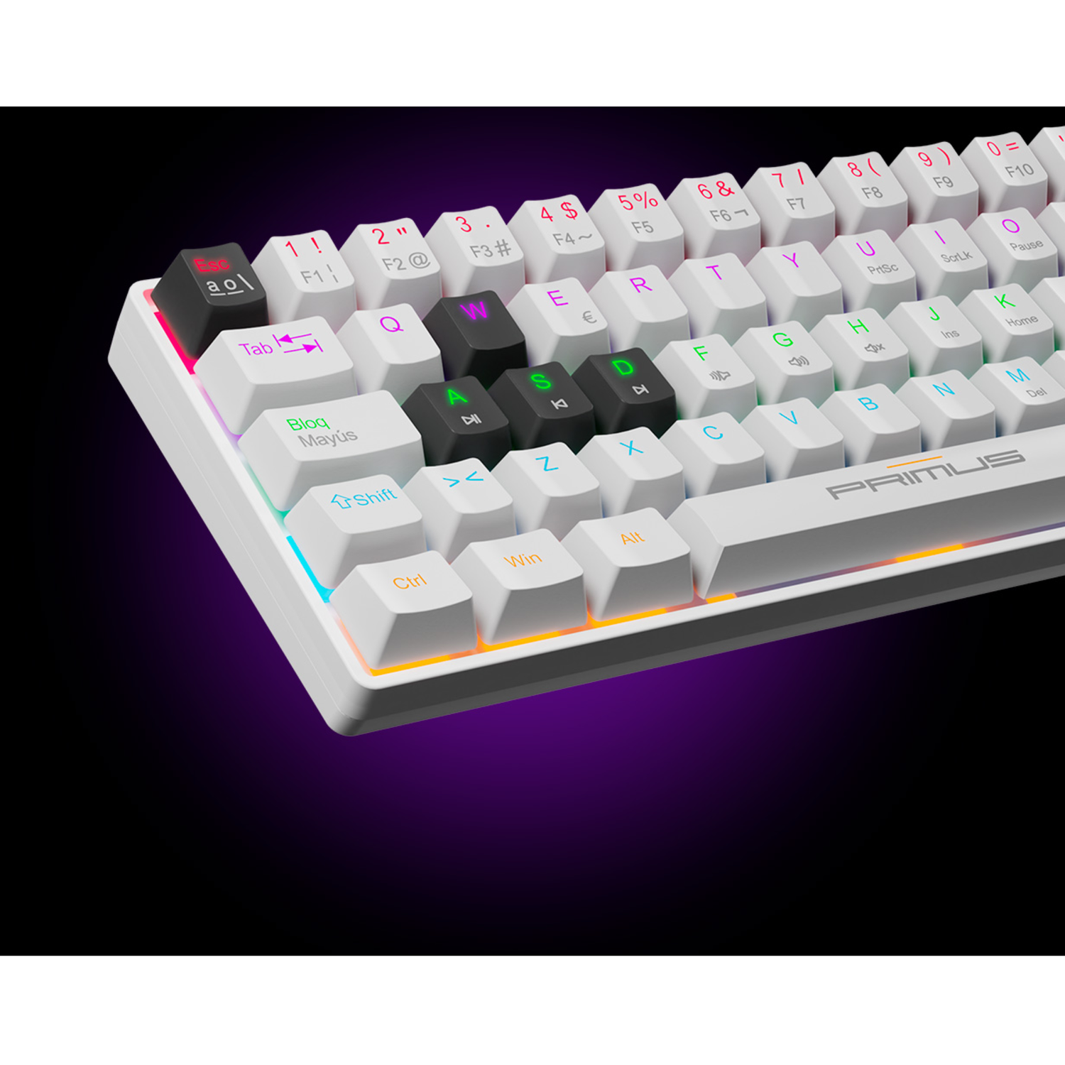 Teclado Mecánico Primus Ballista61T Blanco RGB Blanco-2