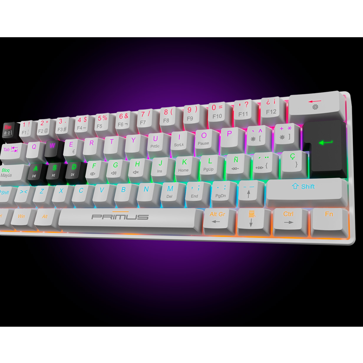 Teclado Mecánico Primus Ballista61T Blanco RGB Blanco-4