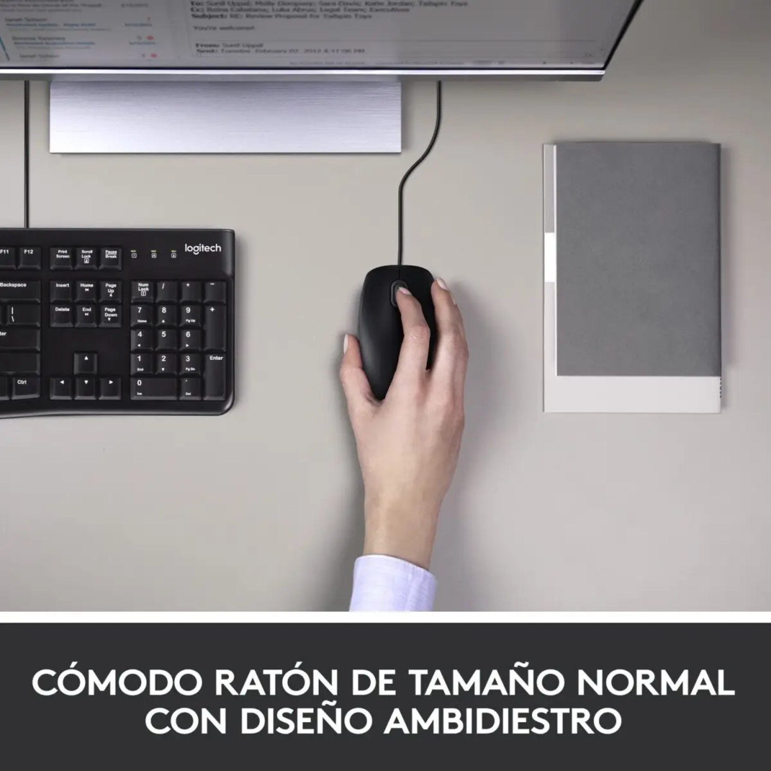 Combo de Teclado y Mouse MK120 USB Negro-2