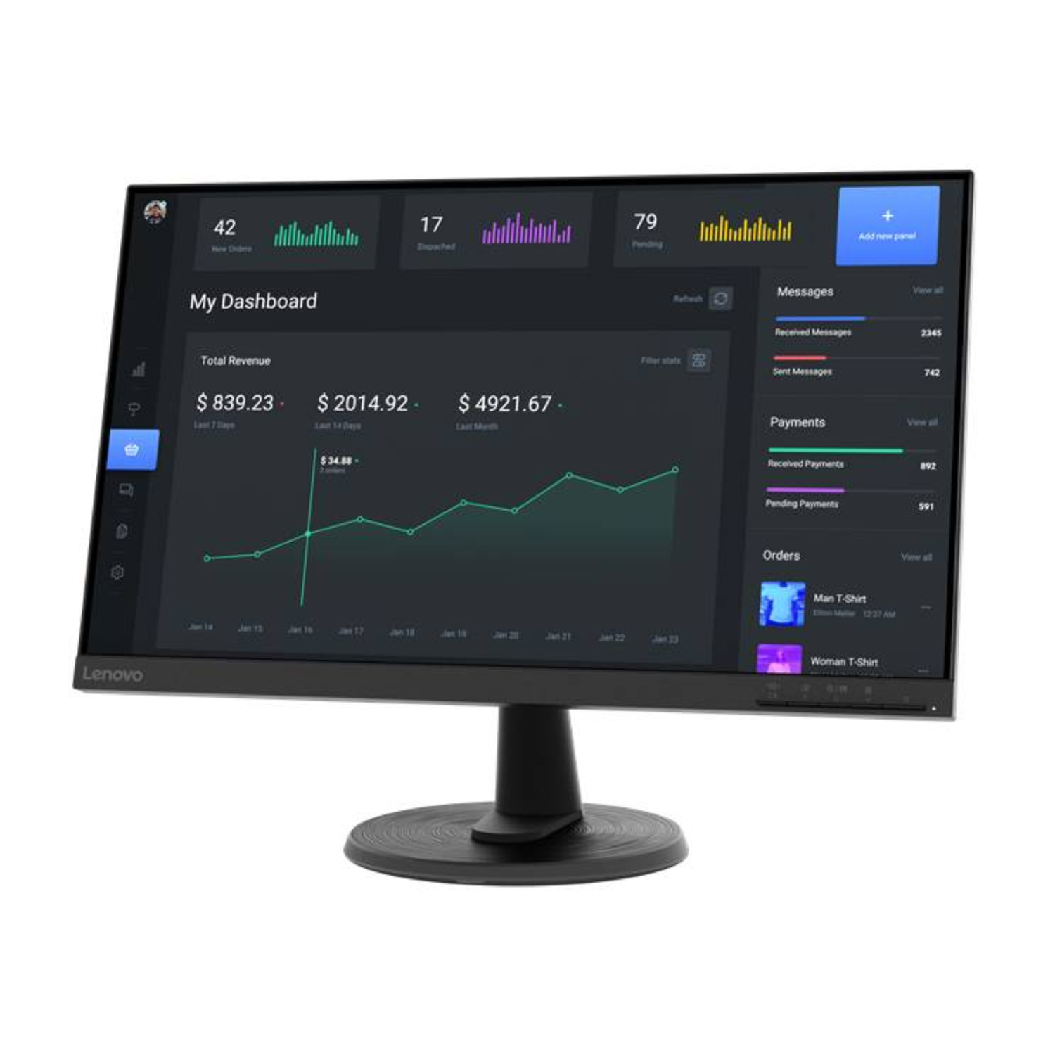 Monitor Lenovo D24-40 Full HD 23.8"-2