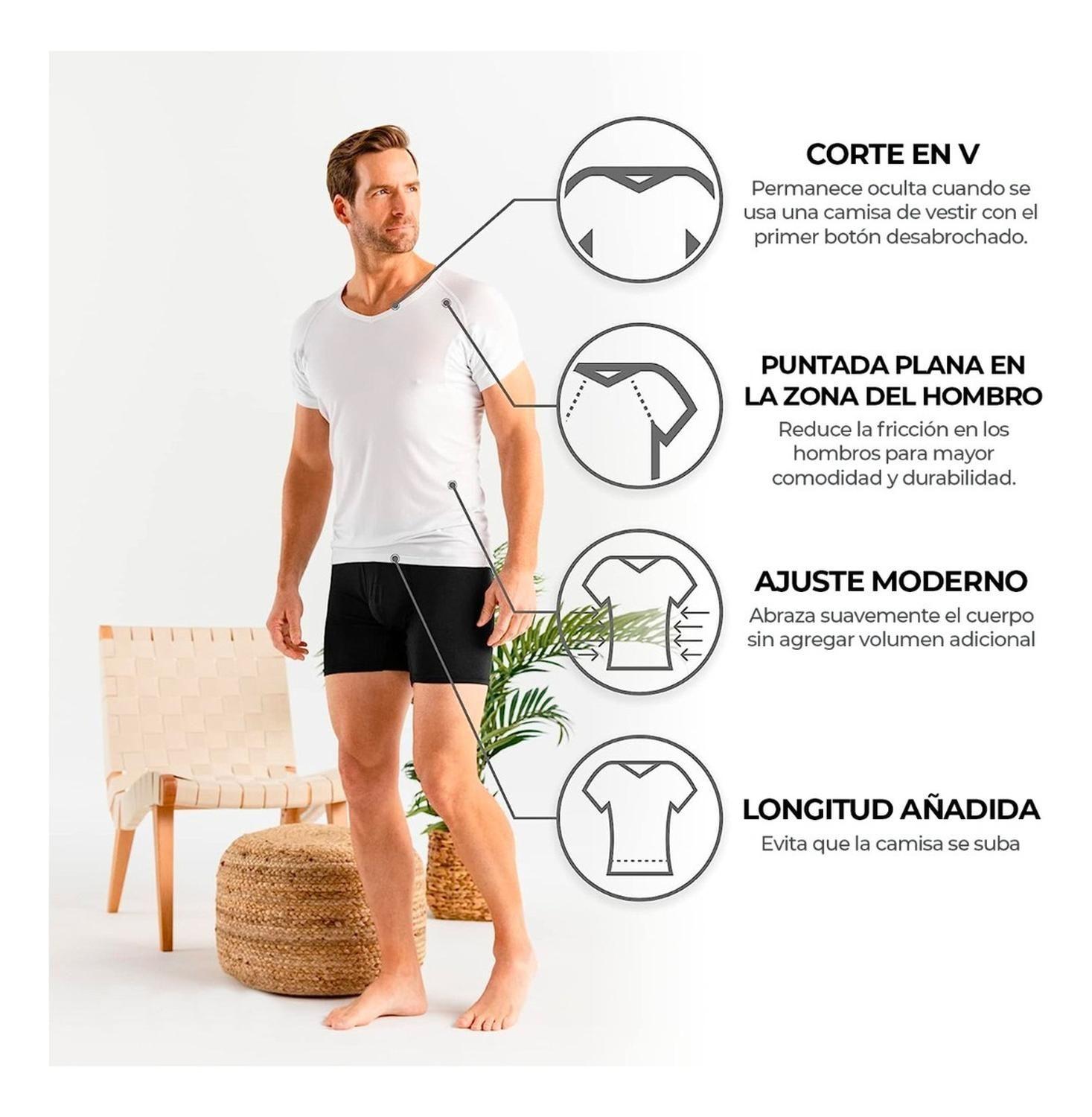 Camiseta Interior A Prueba De Sudor Con Cuello V Micro Modal-3