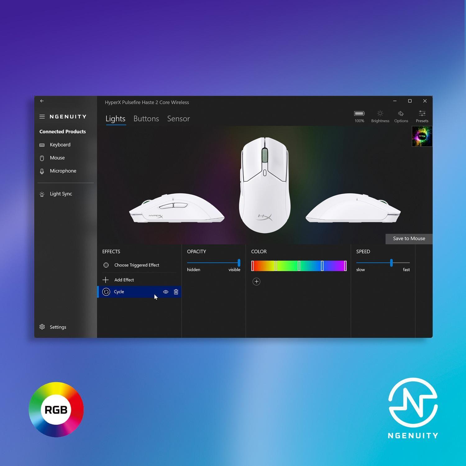 Mouse Gaming HyperX Pulsefire Haste 2 Core inalámbricos Blanco-3