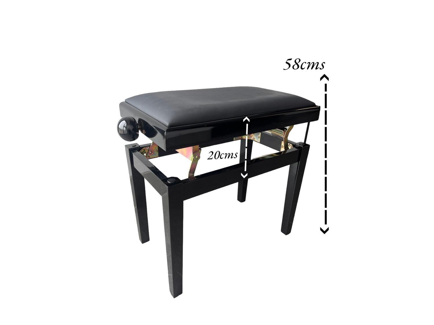 Taburete para Piano Ajustable con Cajón-5