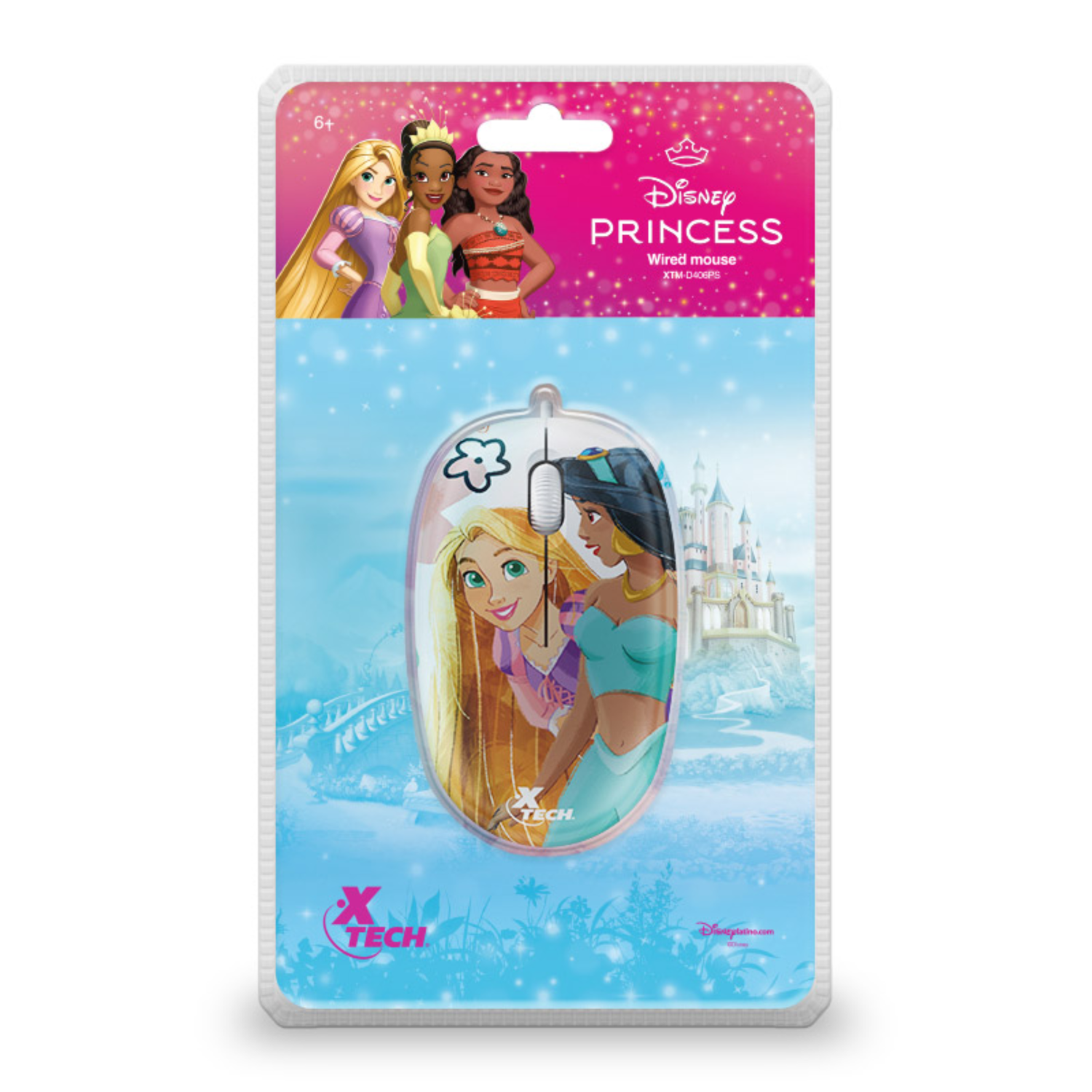 Mouse con Cable Disney Princesa 3 Botones Compacto-3