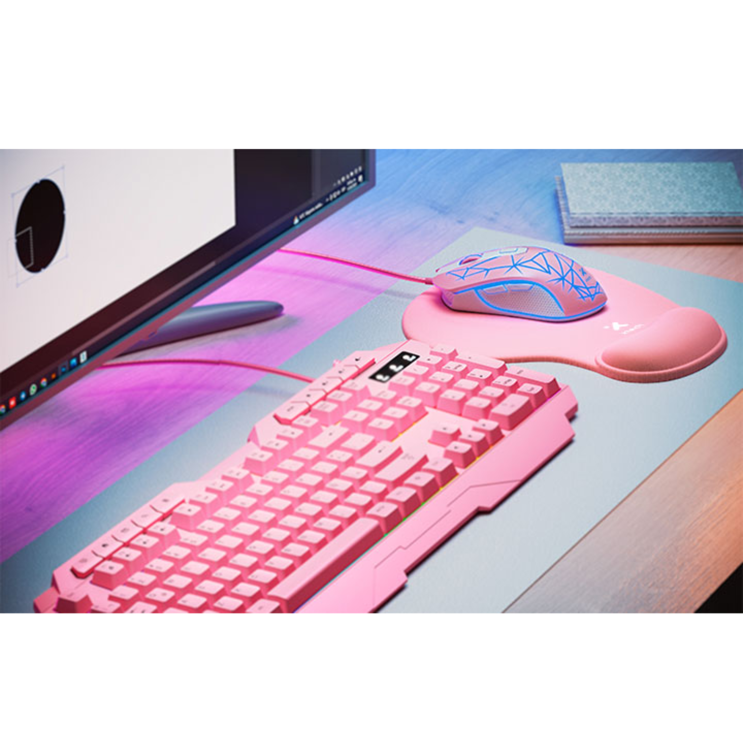 Mouse Pad XTA-530 Rosa para Juegos y Oficina-2