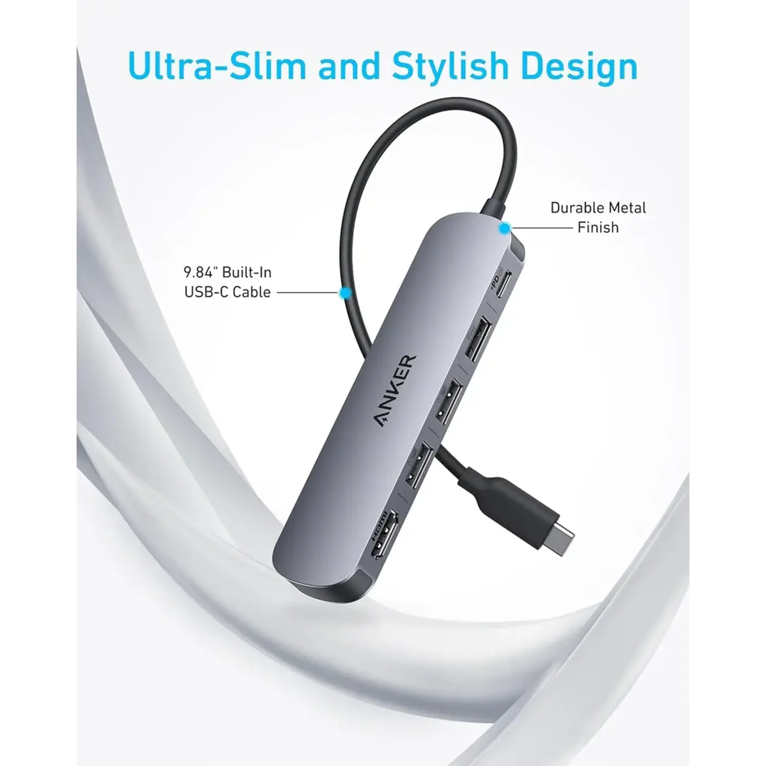 Hub USB-C 5 en 1 Anker A8357 con HDMI y Carga-2