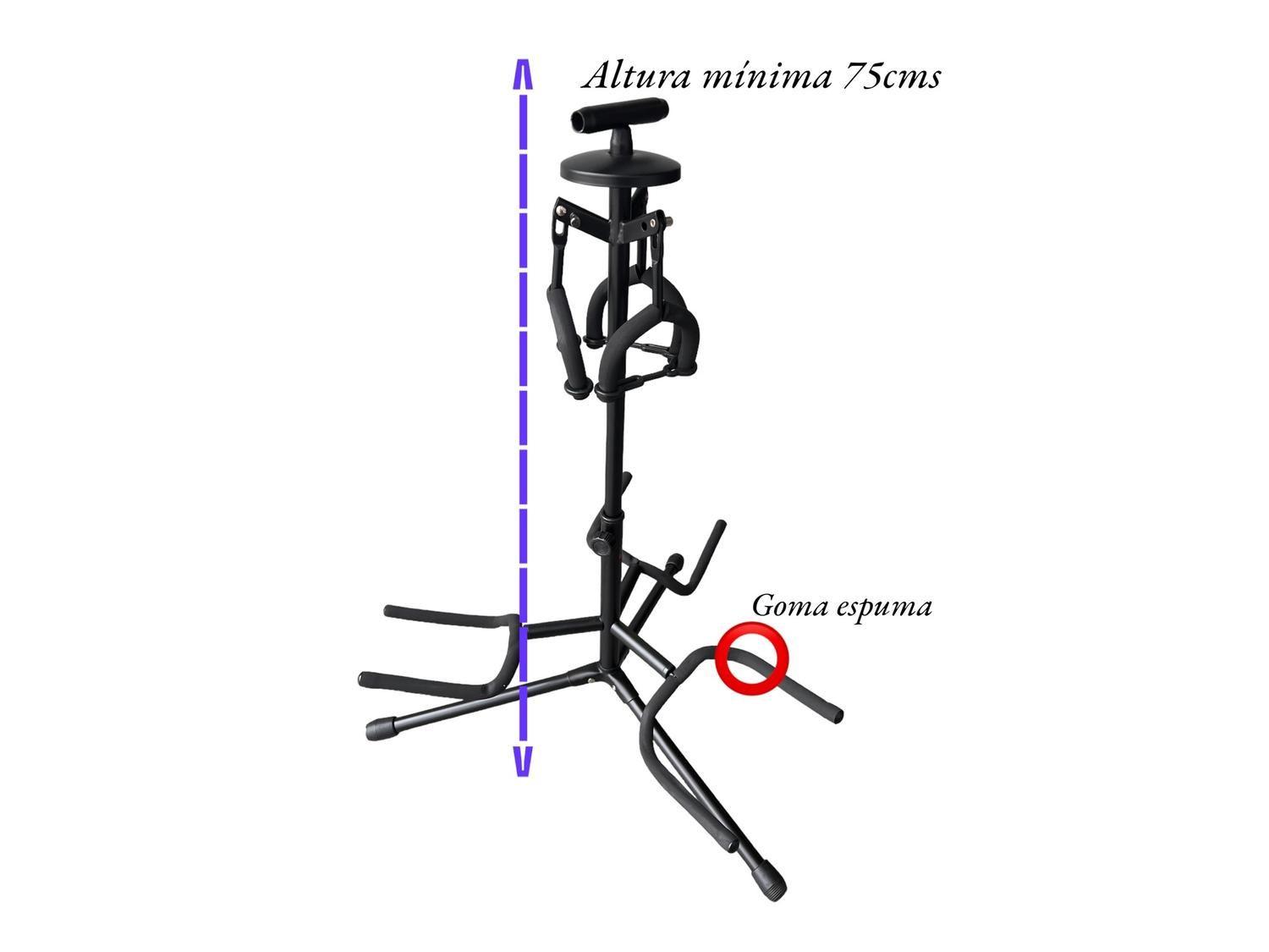 Soporte de Guitarra Triple Negro-4