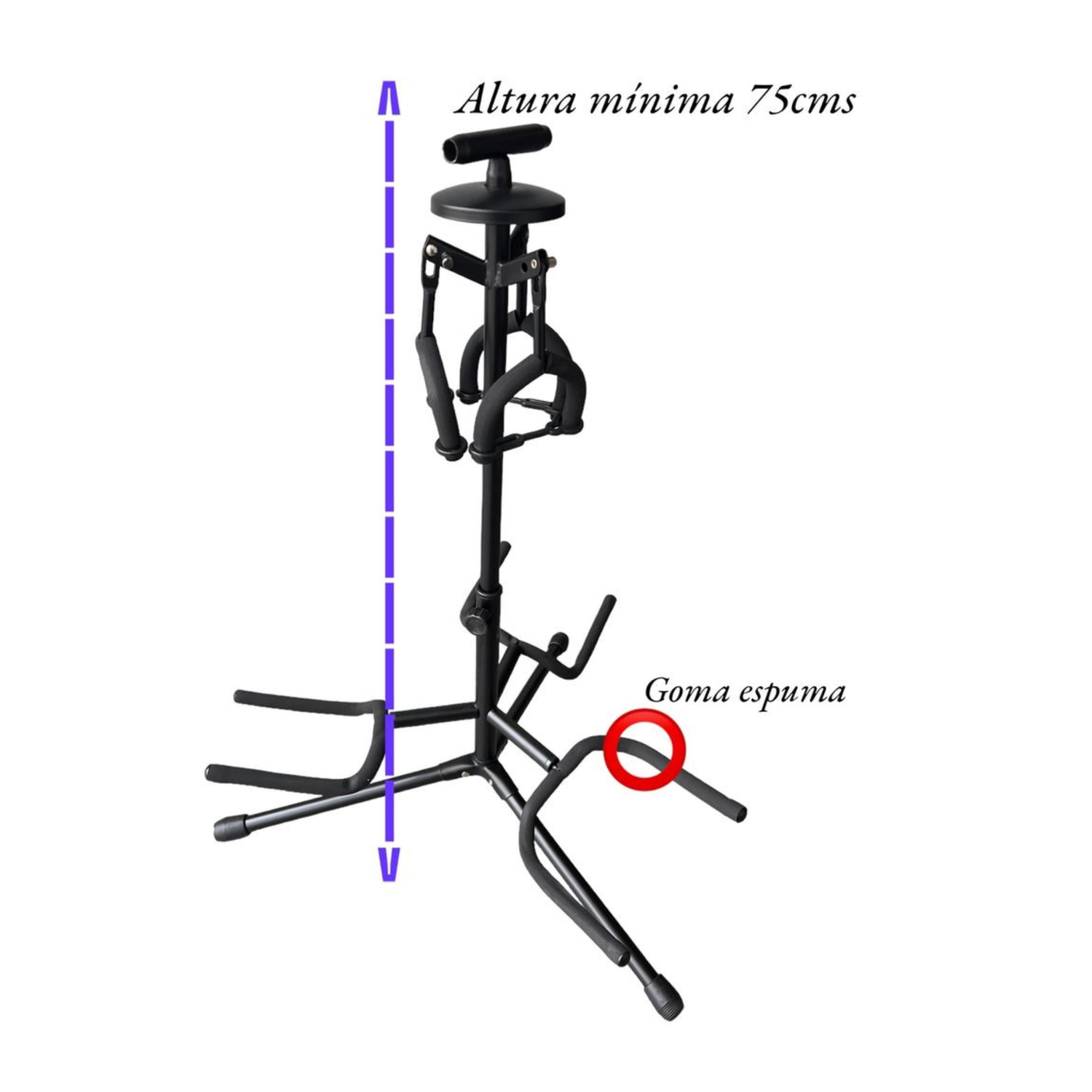 Soporte Triple Guitarras Hamilton Negro-6