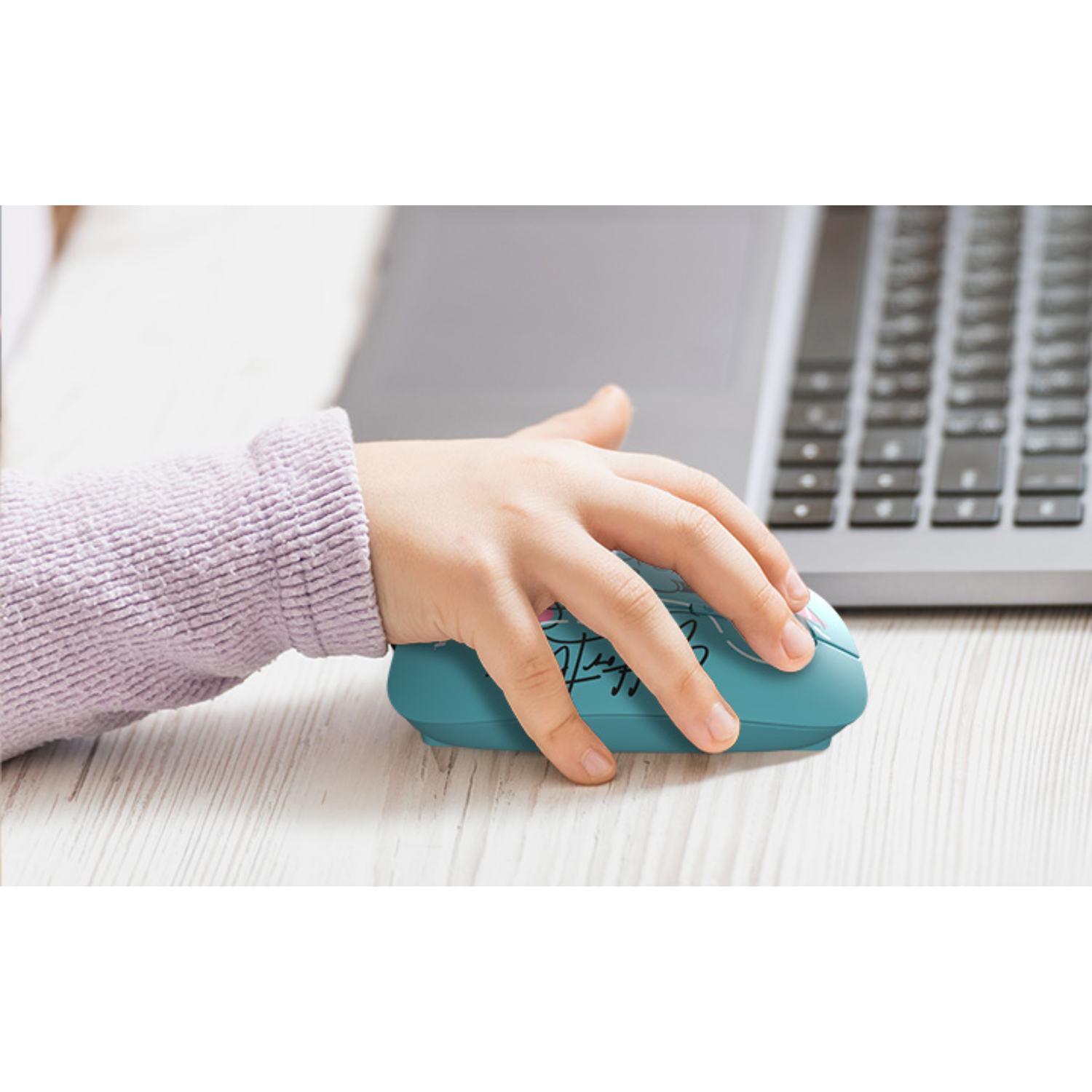 Mouse Inalámbrico Minnie Mouse 4 Botones Aguamarina-3