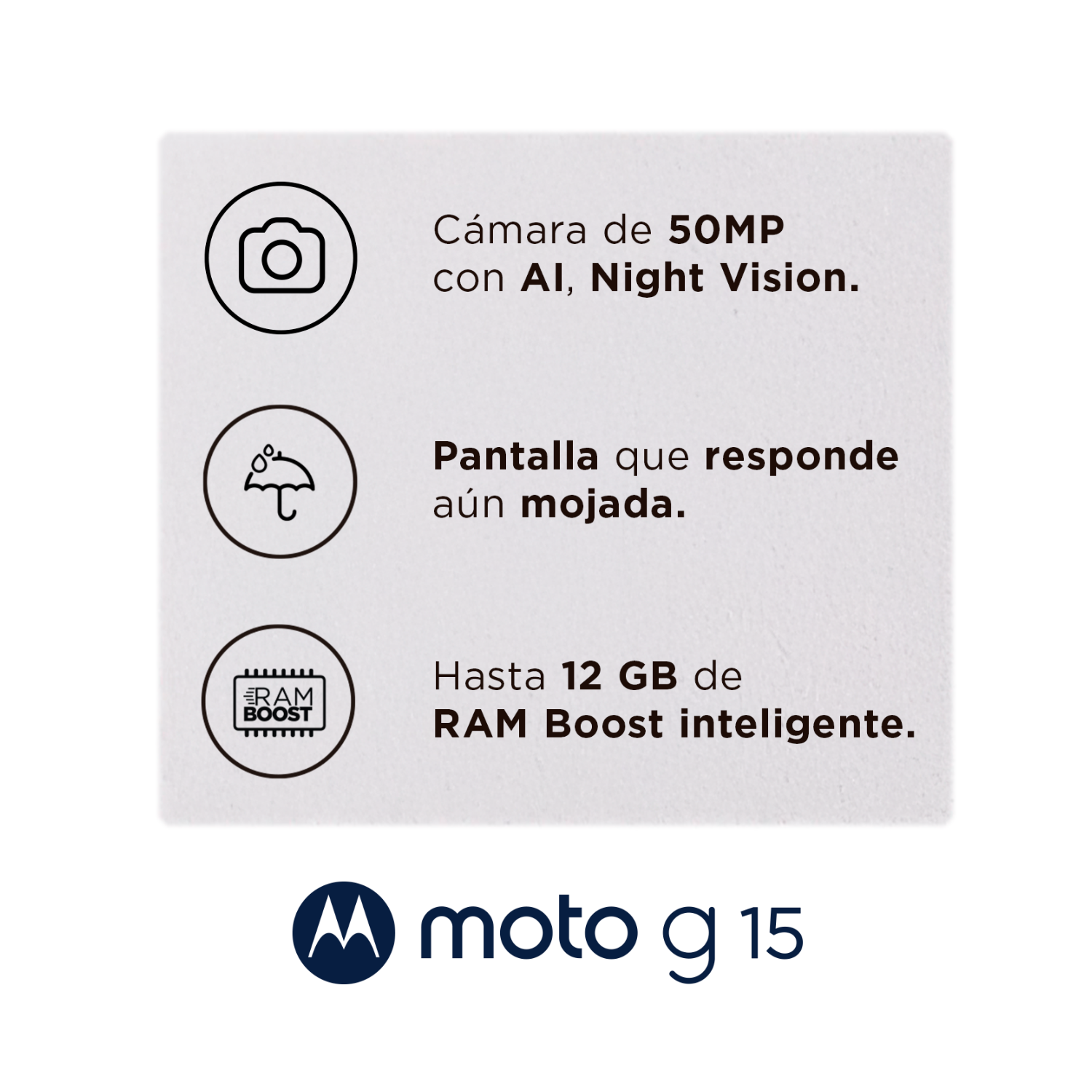 Smartphone Motorola Moto G15 128GB 4GB Android 15 Gris-1
