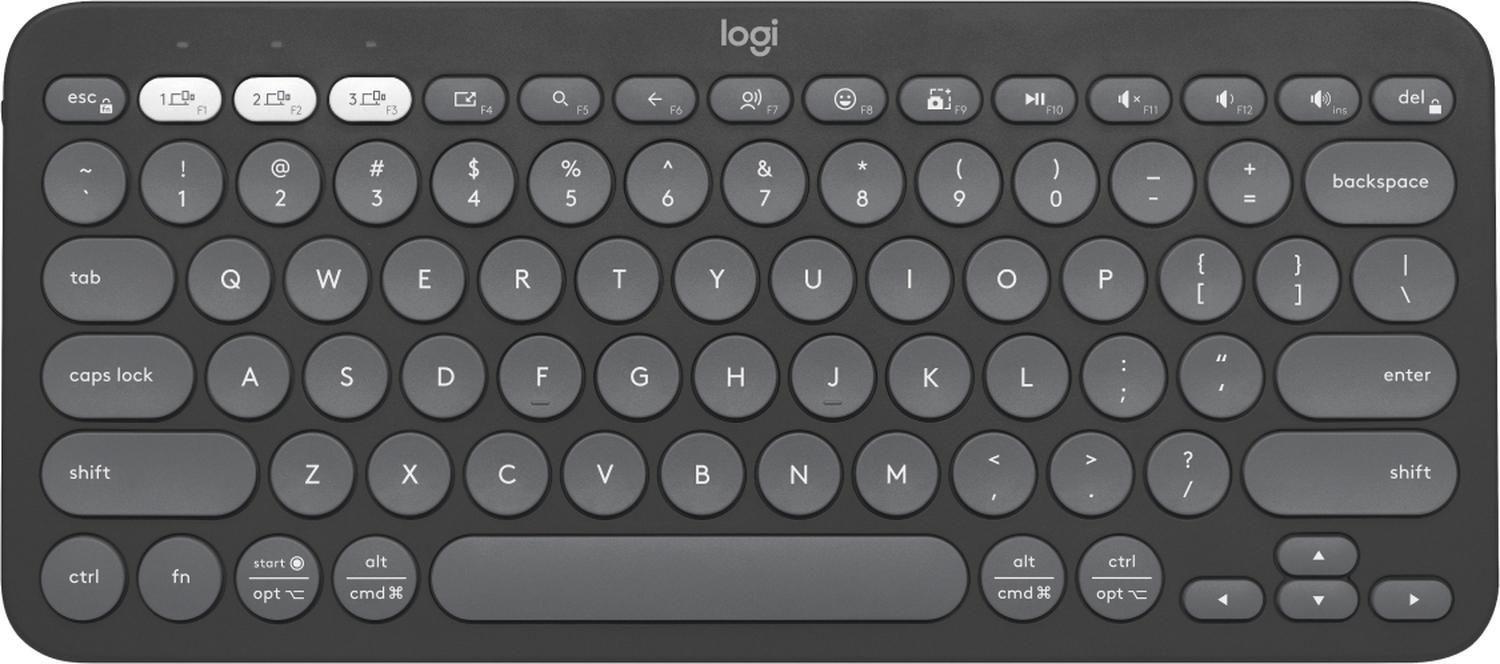 Teclado Pebble Keys 2 K380s RF Inalámbrico + Bluetooth QWERTY Grafito-0