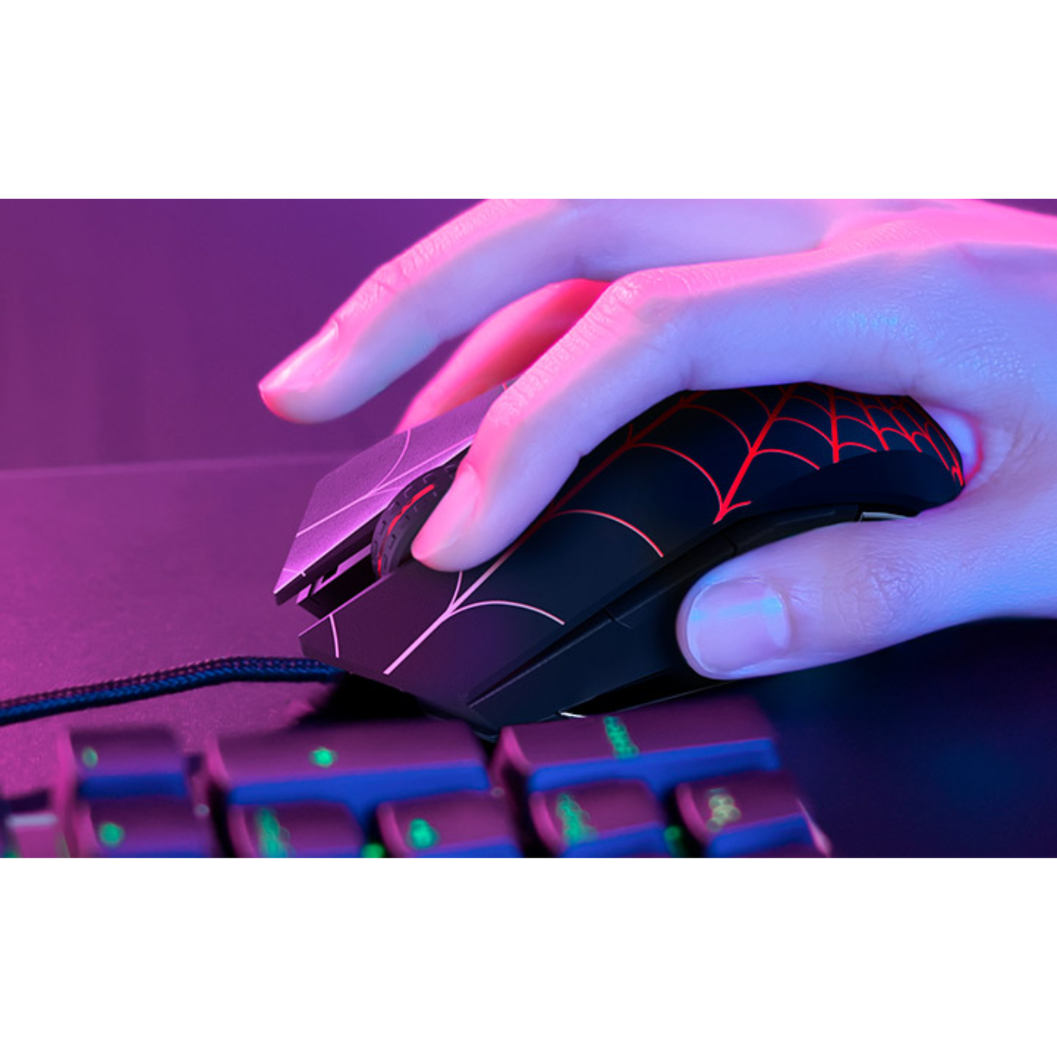 Mouse Gamer Spider-Man Miles Morales 7 Botones-5