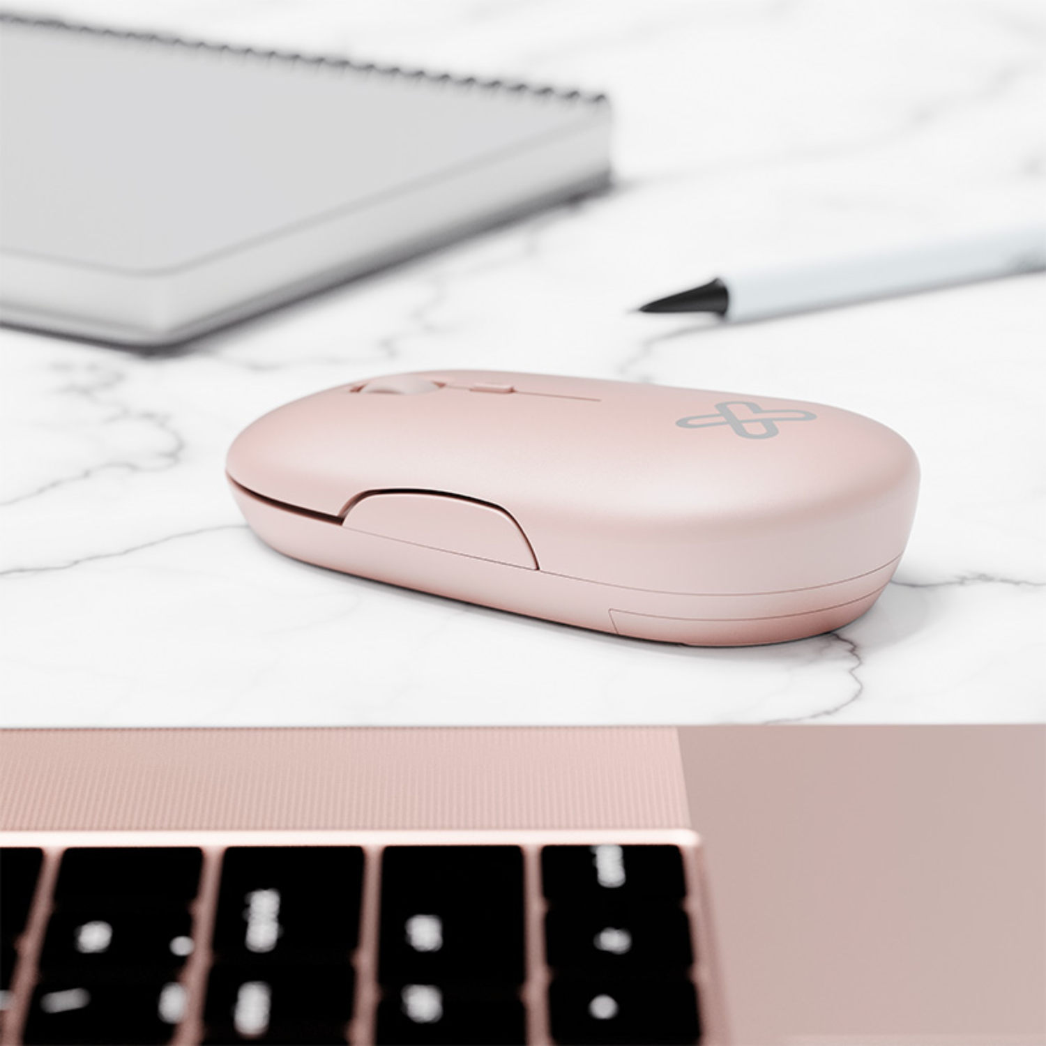 Mouse Inalámbrico SlimSurfer 4 Botones Ultra Portátil Rosa-2
