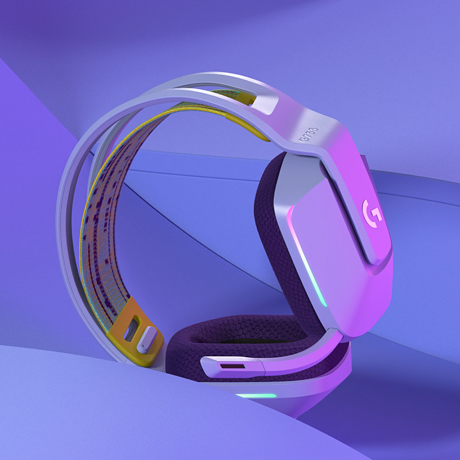 Audífonos Diadema Gamer Logitech G733 Inalámbrico Lila-3