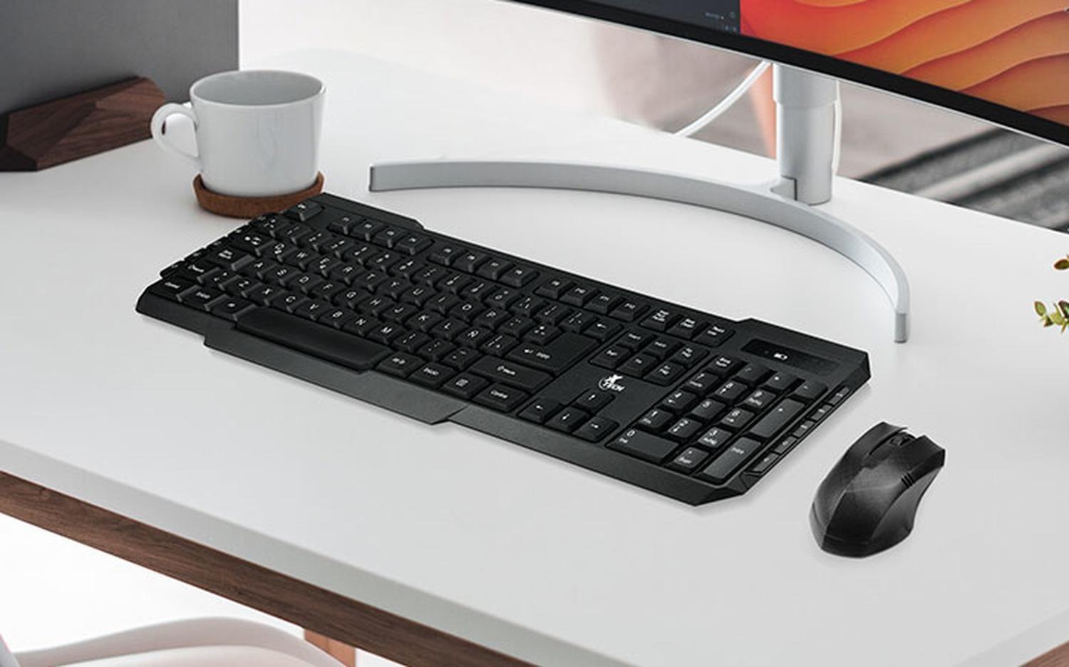 Kit Teclado y Mouse RF inalámbrico QWERTY Español Negro-3