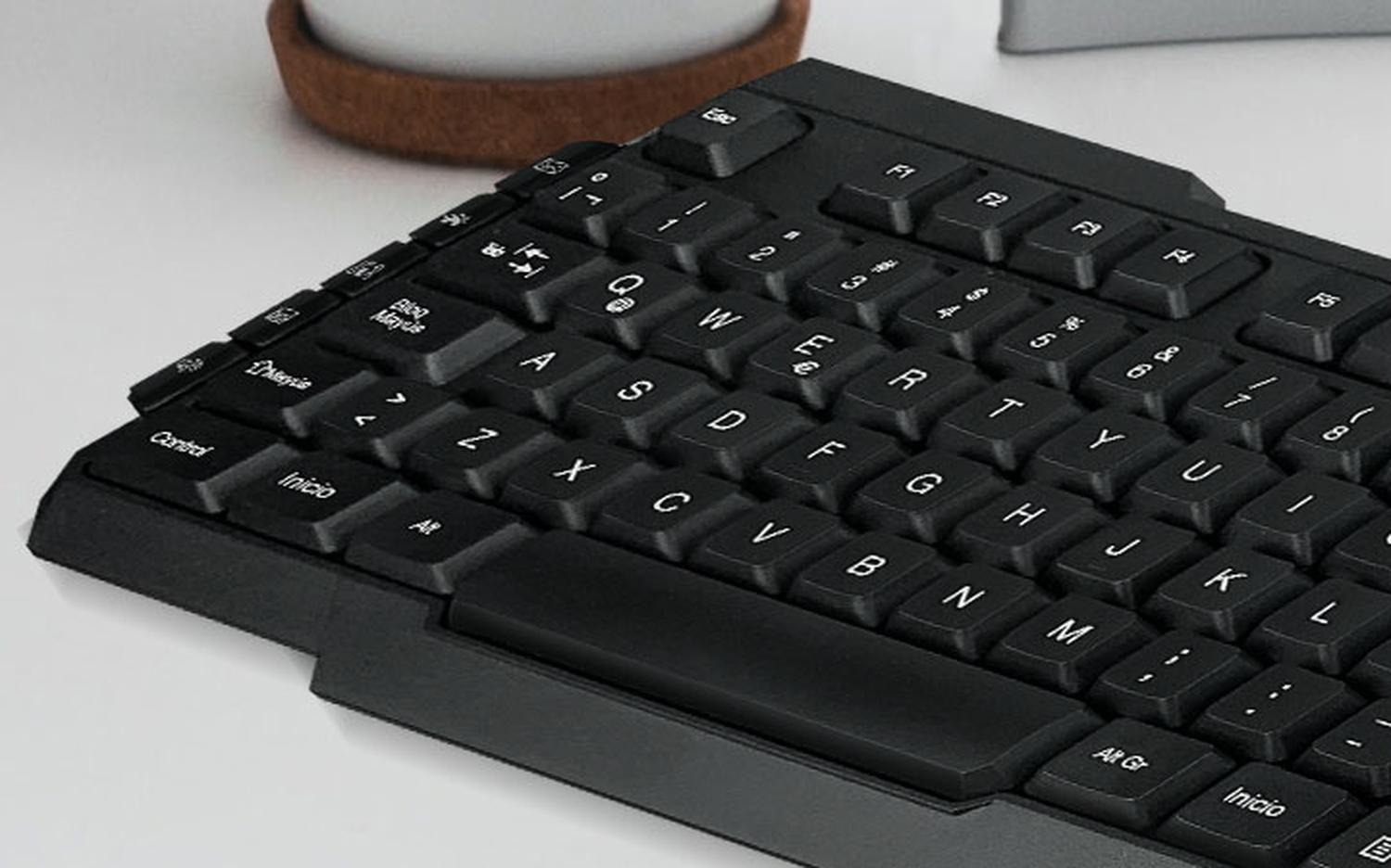 Kit Teclado y Mouse RF inalámbrico QWERTY Español Negro-4