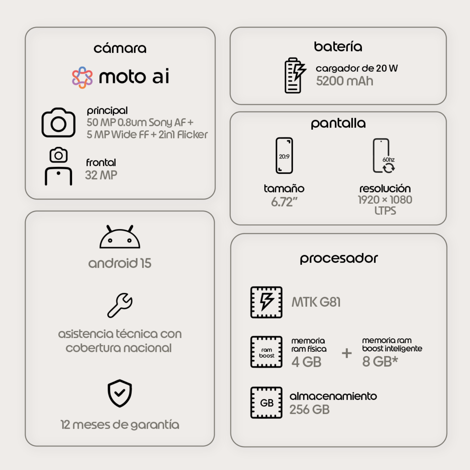 Smartphone Motorola Moto G17 128GB 4GB Azul Android 15-2