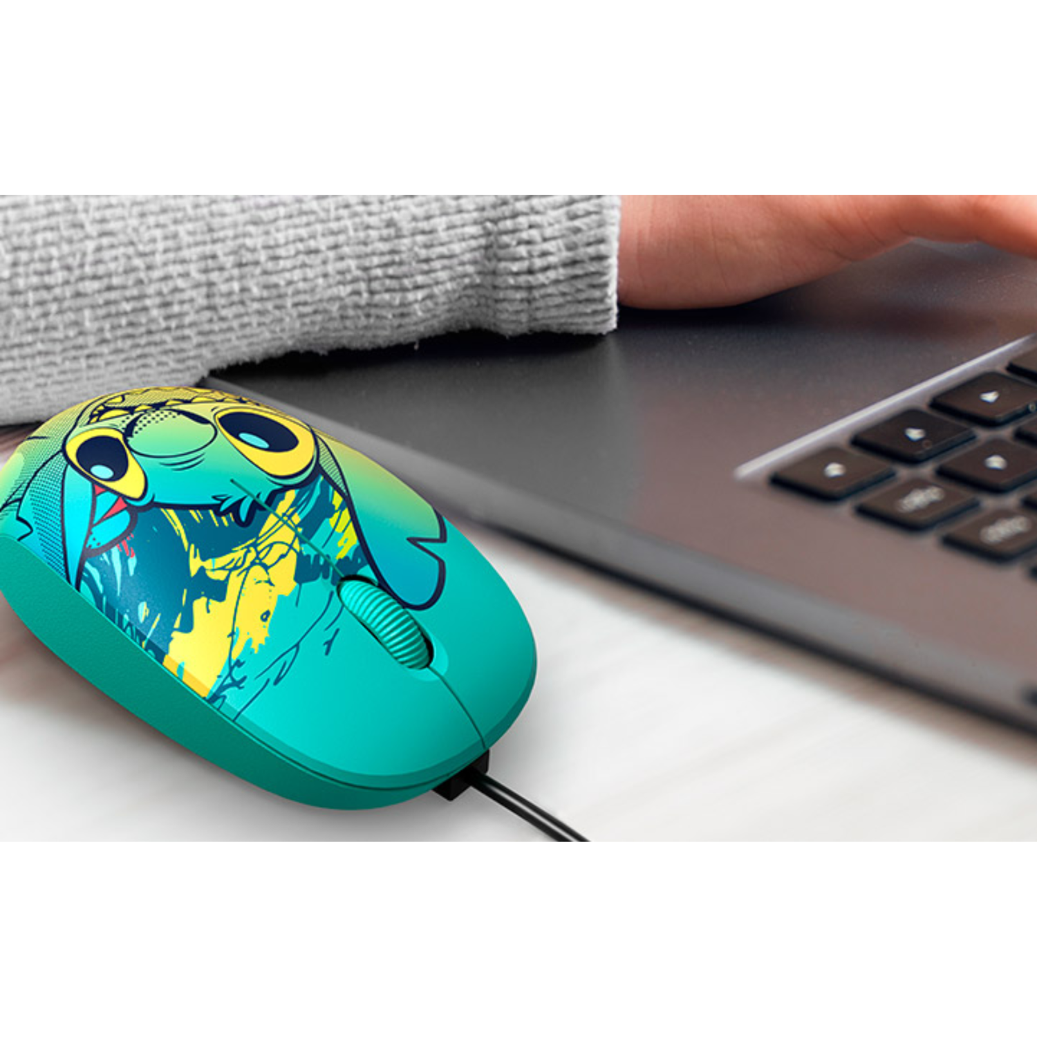 Mouse con Cable Edición Stitch Azul-5