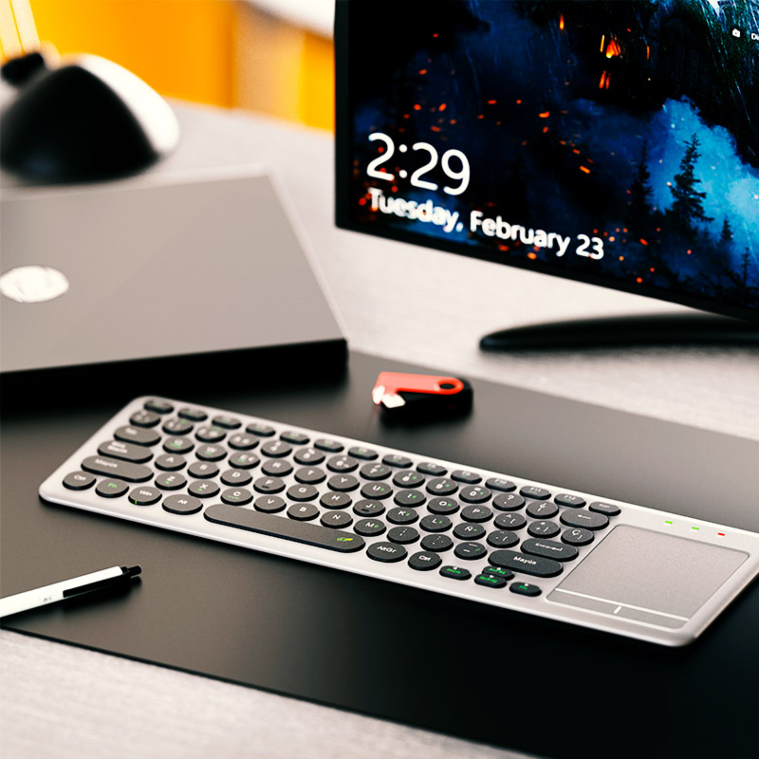 Teclado Inalámbrico KeyGlider con Panel Táctil-4