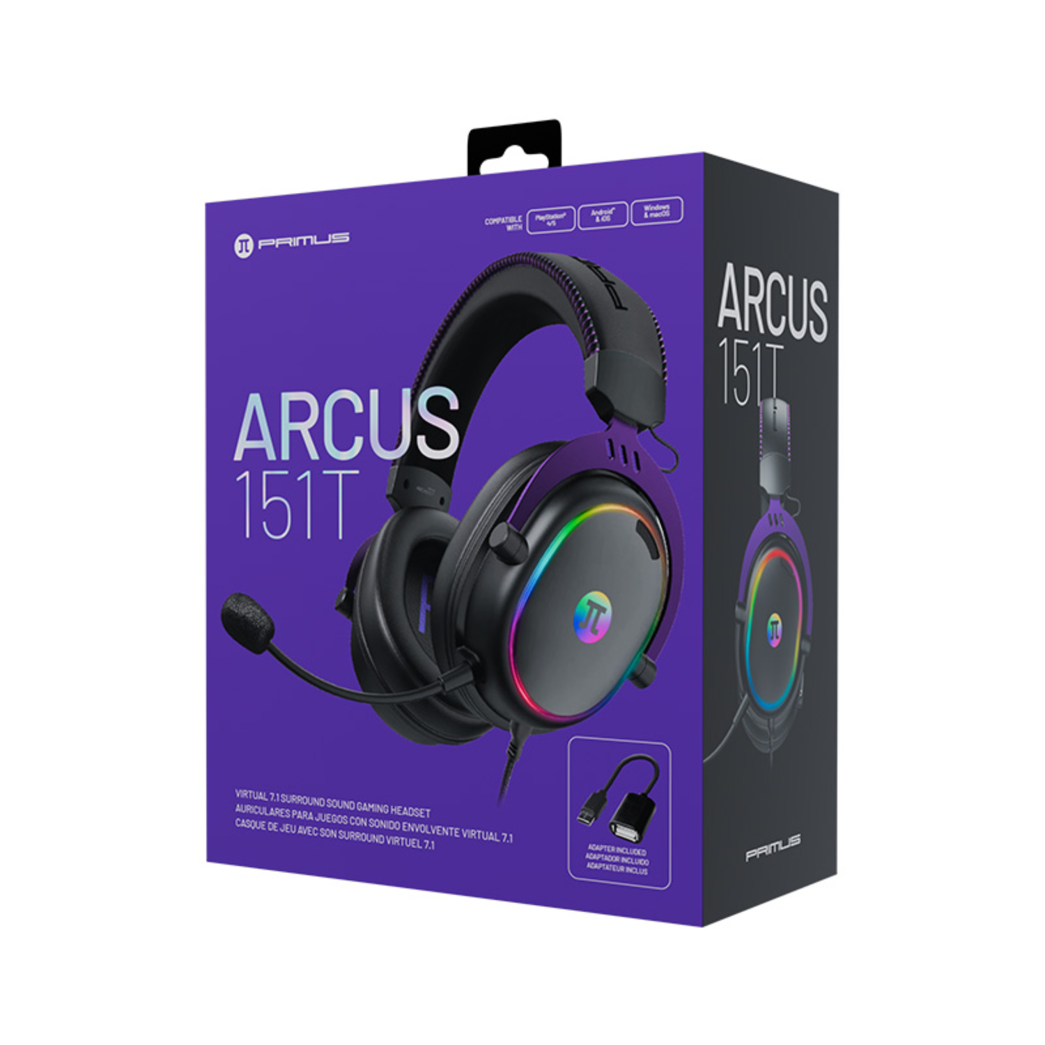 Audífonos Gaming ARCUS151T RGB con Cable Negro-7