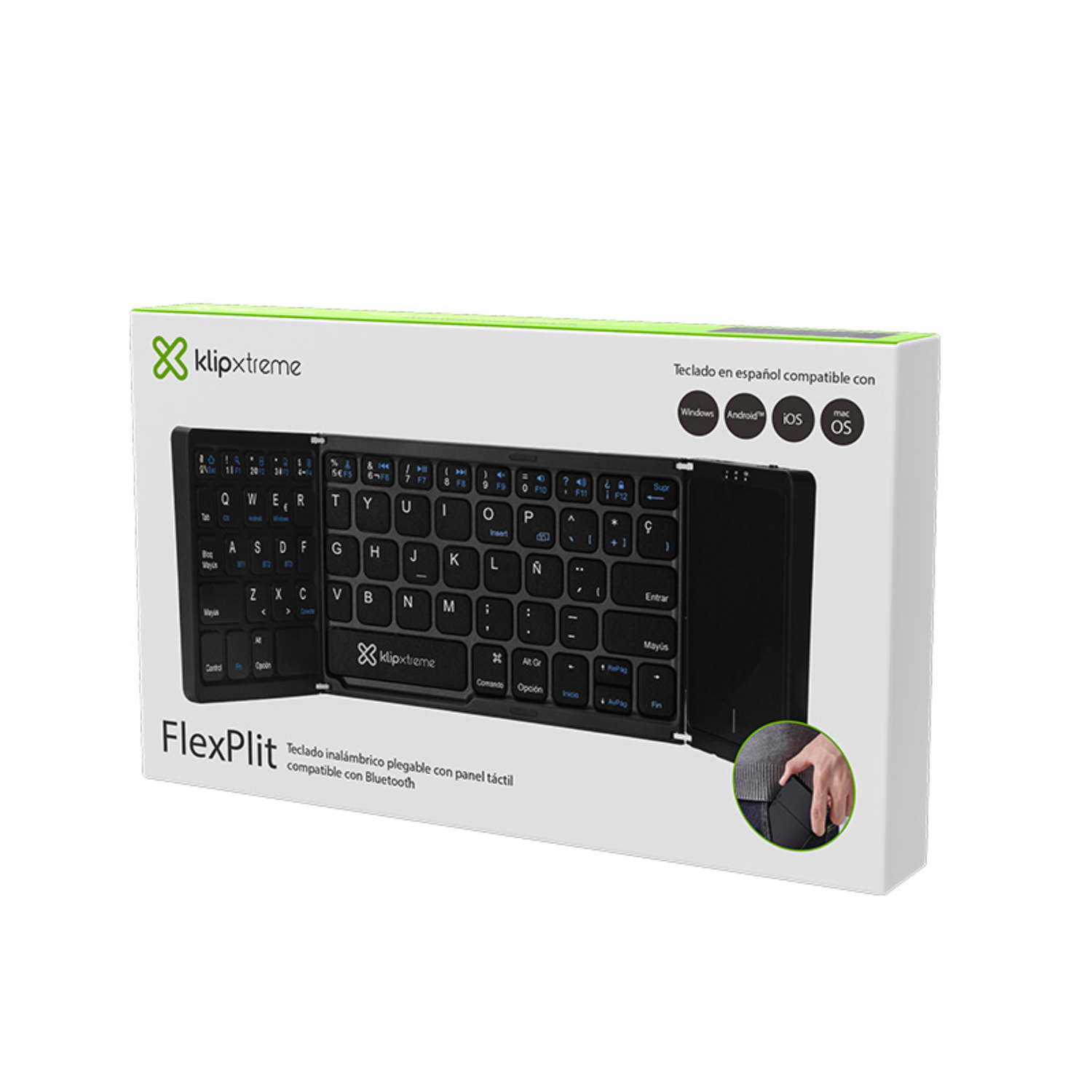 Teclado Inalámbrico Plegable FlexPlit Bluetooth con Touch-5