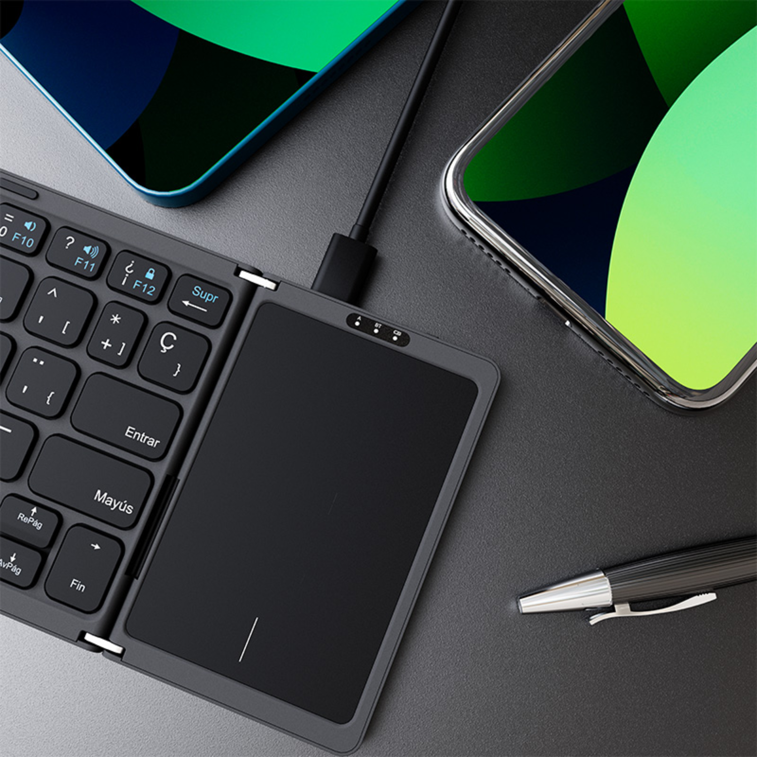 Teclado Inalámbrico Plegable FlexPlit Bluetooth con Touch-9