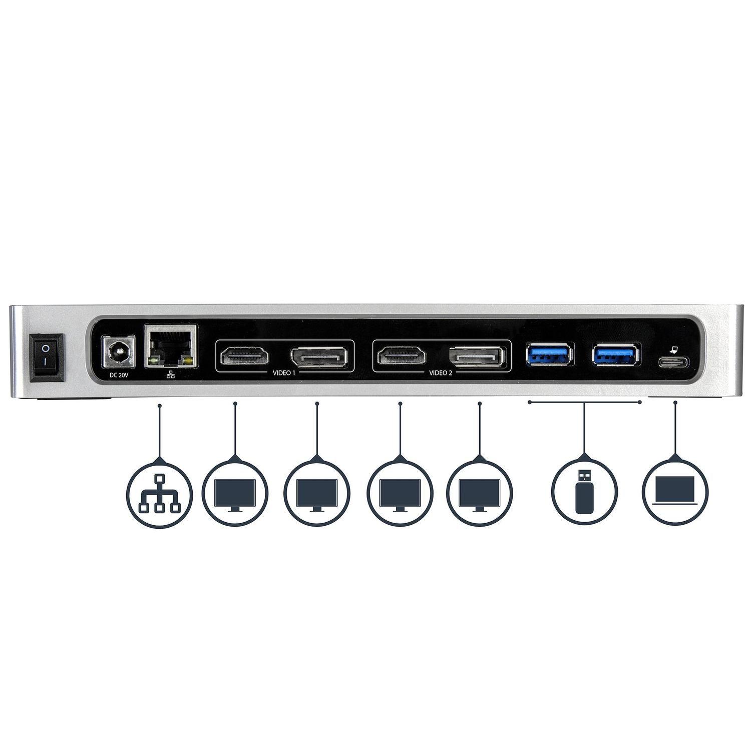Docking Station 4K Dual USB-C USB-A 6 Puertos USB 3.0-2