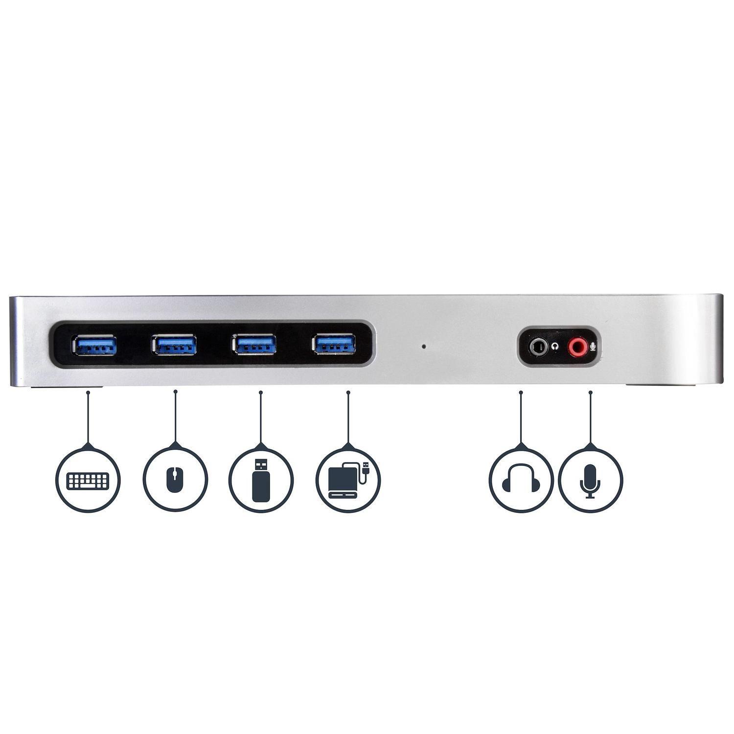 Docking Station 4K Dual USB-C USB-A 6 Puertos USB 3.0-3