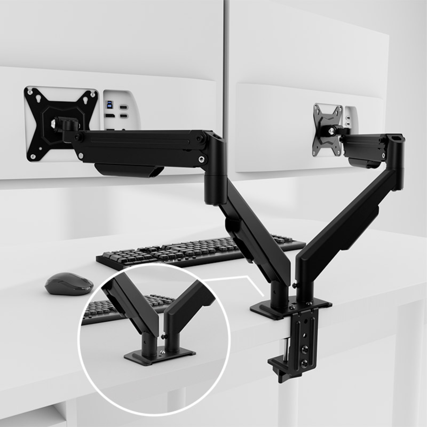 Soporte Doble KlipXtreme para Monitores 13-32" Negro-8