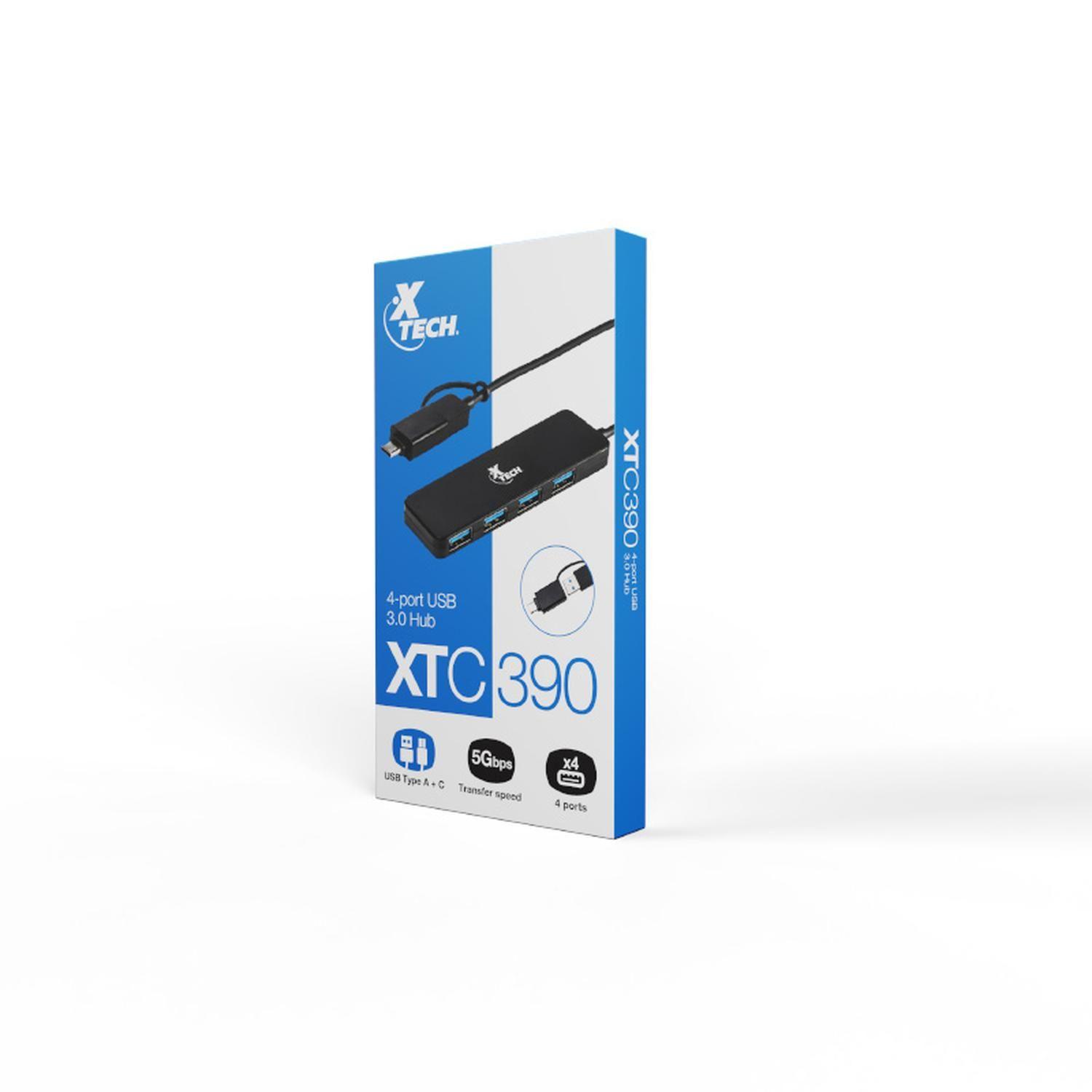 USB Hub con adpatador USB-C y USB-A con 4 puertos USB-4