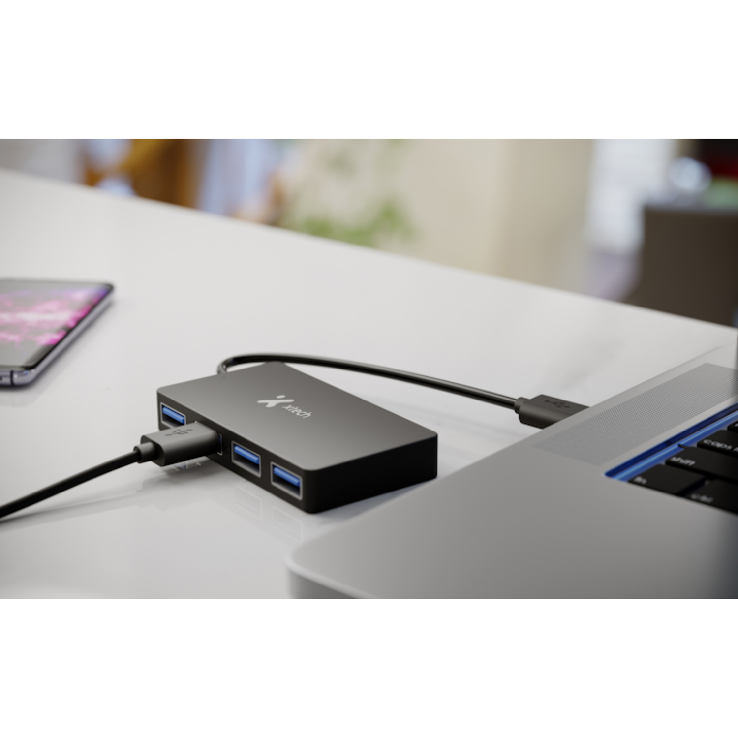 USB Hub XTC-391 4 Puertos USB 3.0 Negro-3