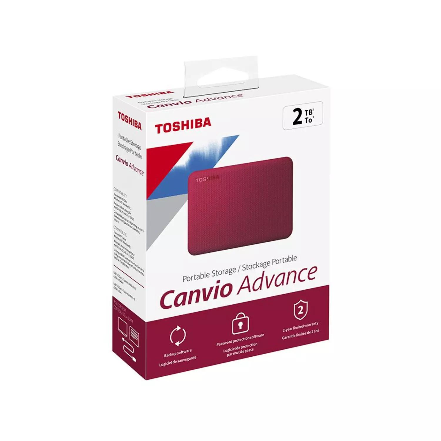 Disco Duro Toshiba Canvio Advance 2TB USB 3.0 Rojo-5