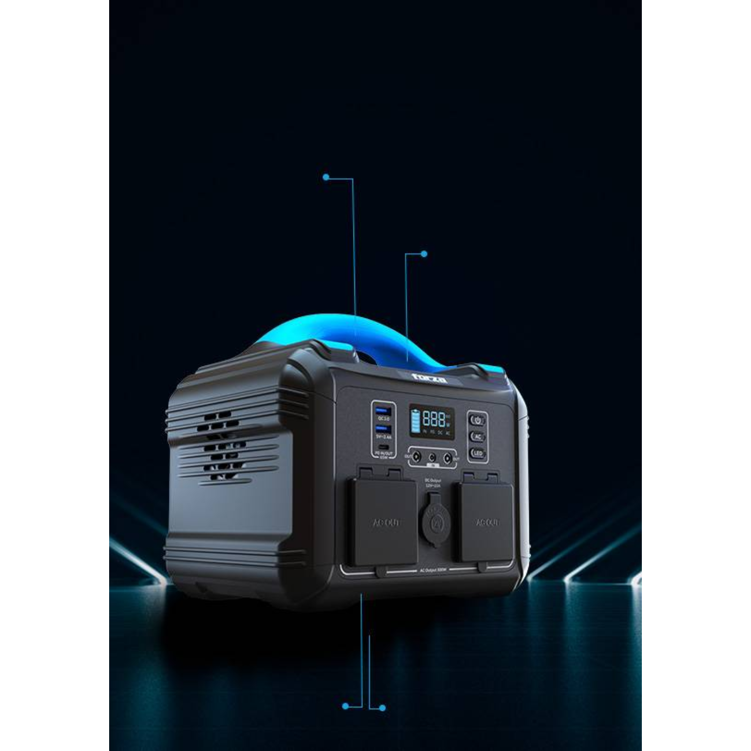 Generador Portátil Forza Titan 300W 220V 236Wh-7