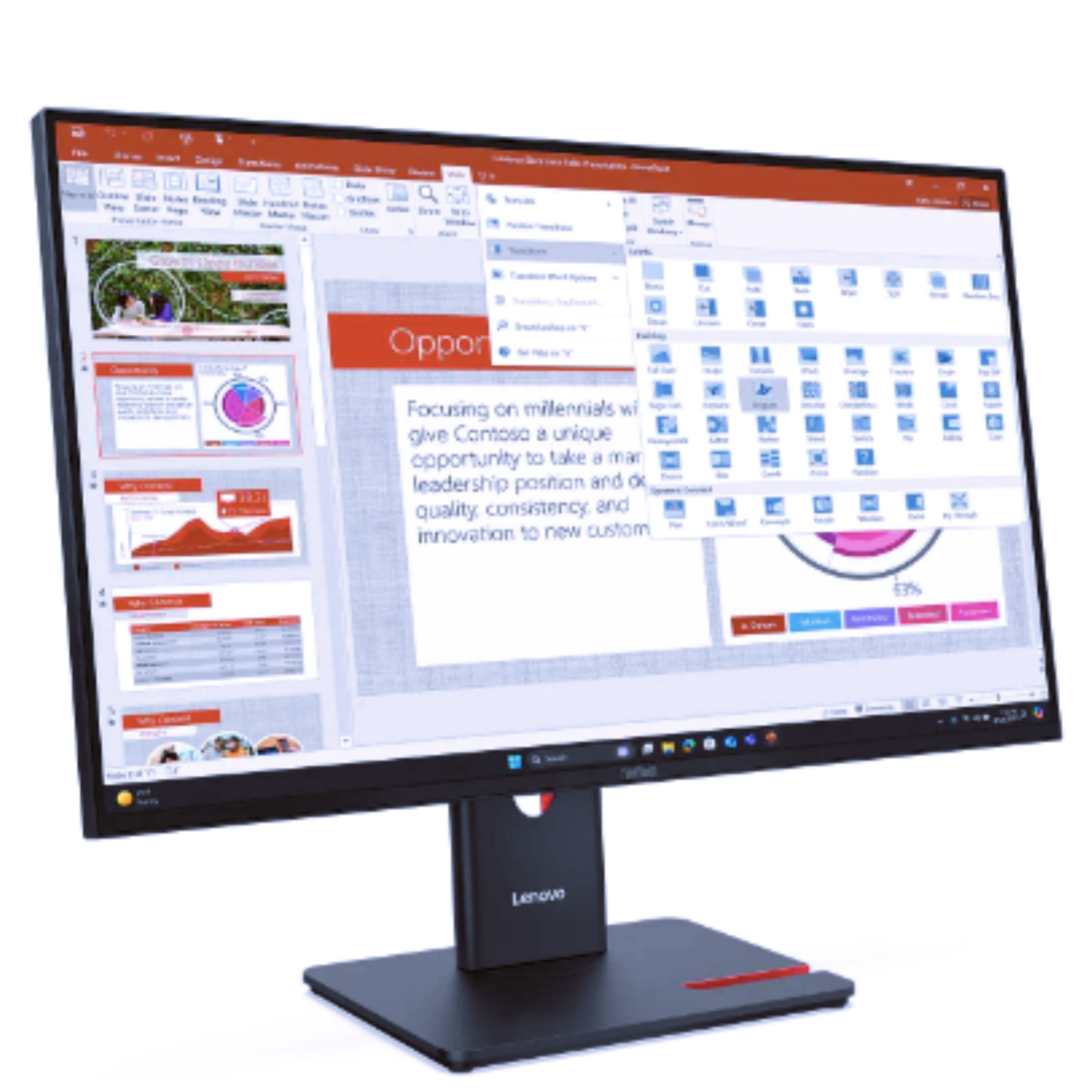 Monitor Lenovo ThinkVision T27-40 27" FHD IPS 100Hz-1
