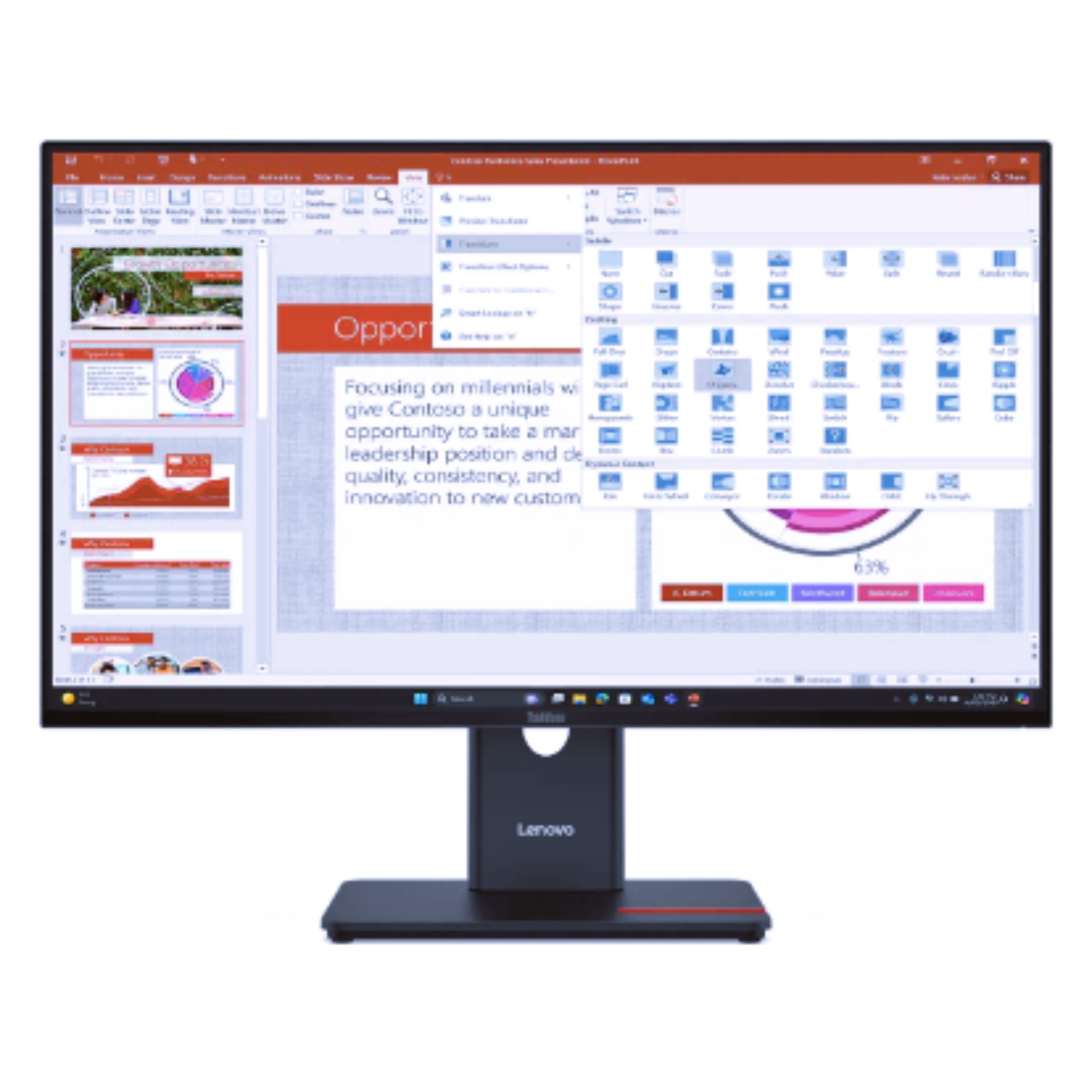 Monitor Lenovo ThinkVision T27-40 27" FHD IPS 100Hz-3