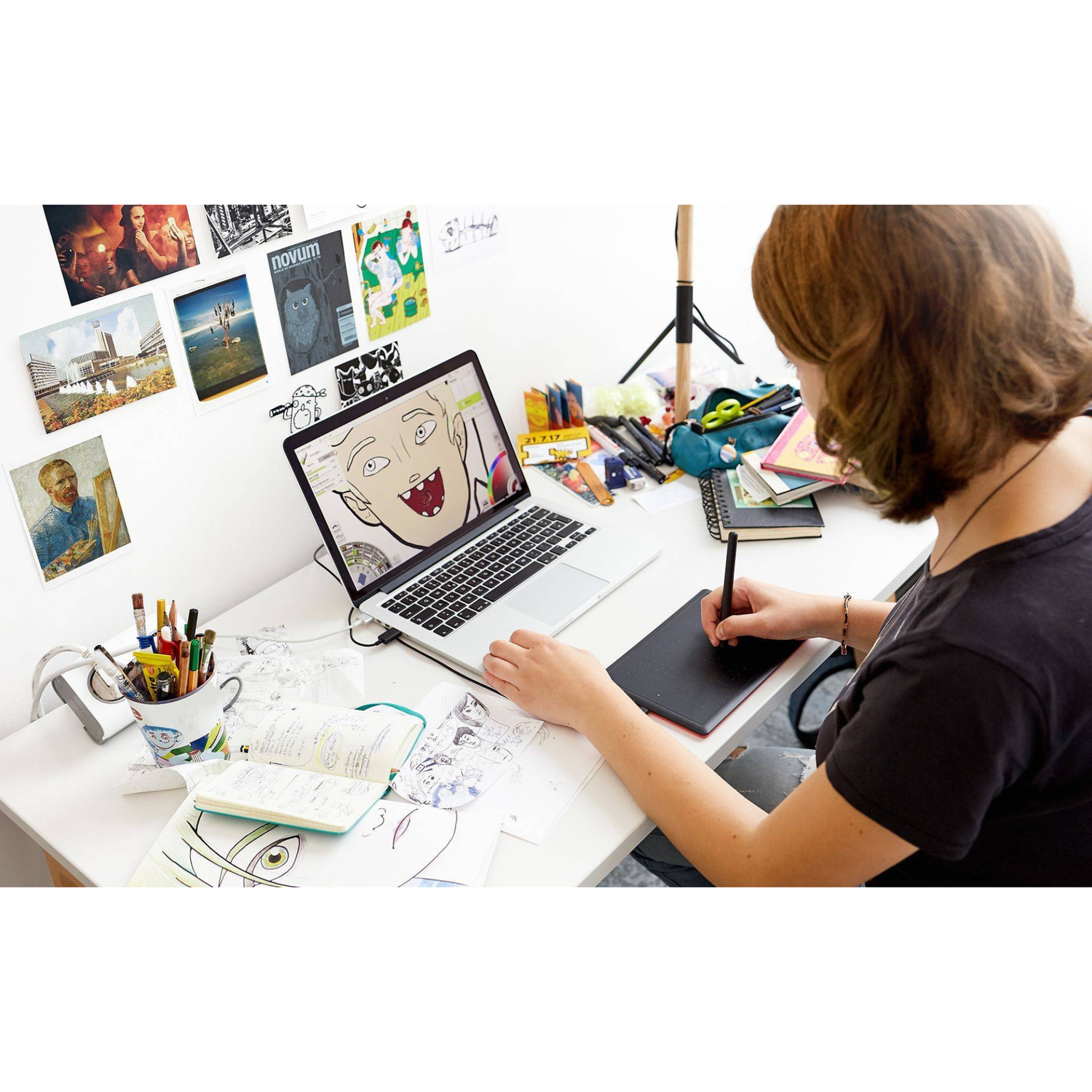Tablet Digitalizadora Wacom One by Small USB Negro-2
