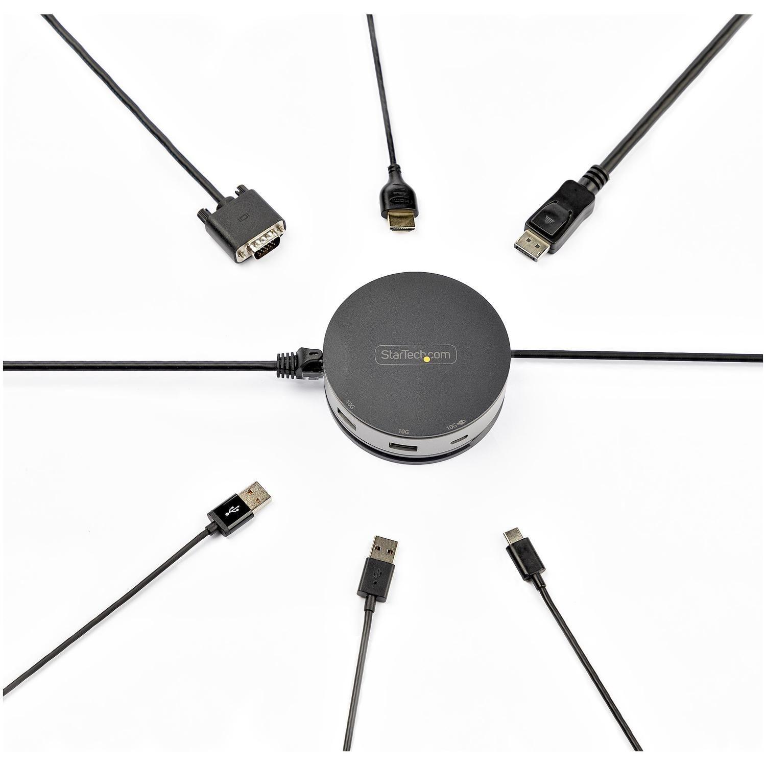 Docking Station Portátil HDMI 4K DP VGA GbE 3 puertos USB-2