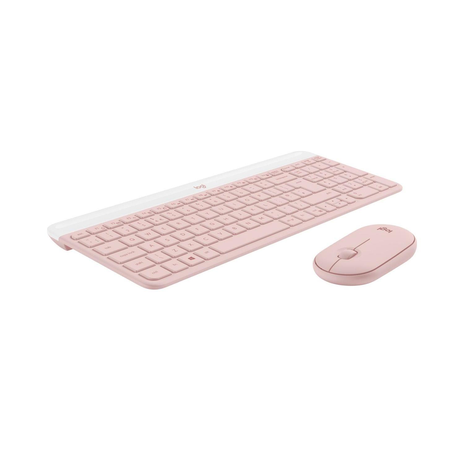 Combo de Teclado y Mouse MK470 Slim Combo inalámbrico Rosa-2