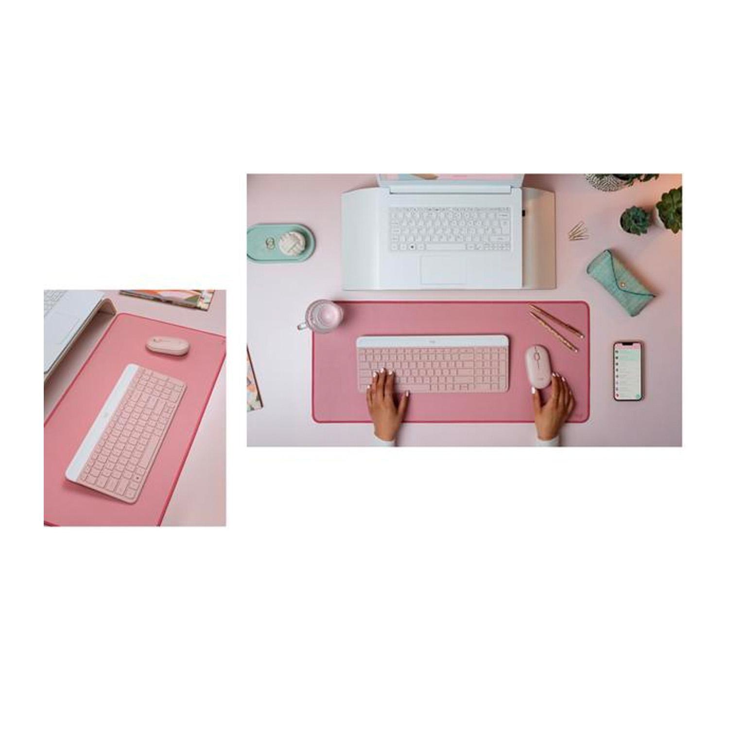 Combo de Teclado y Mouse MK470 Slim Combo inalámbrico Rosa-5