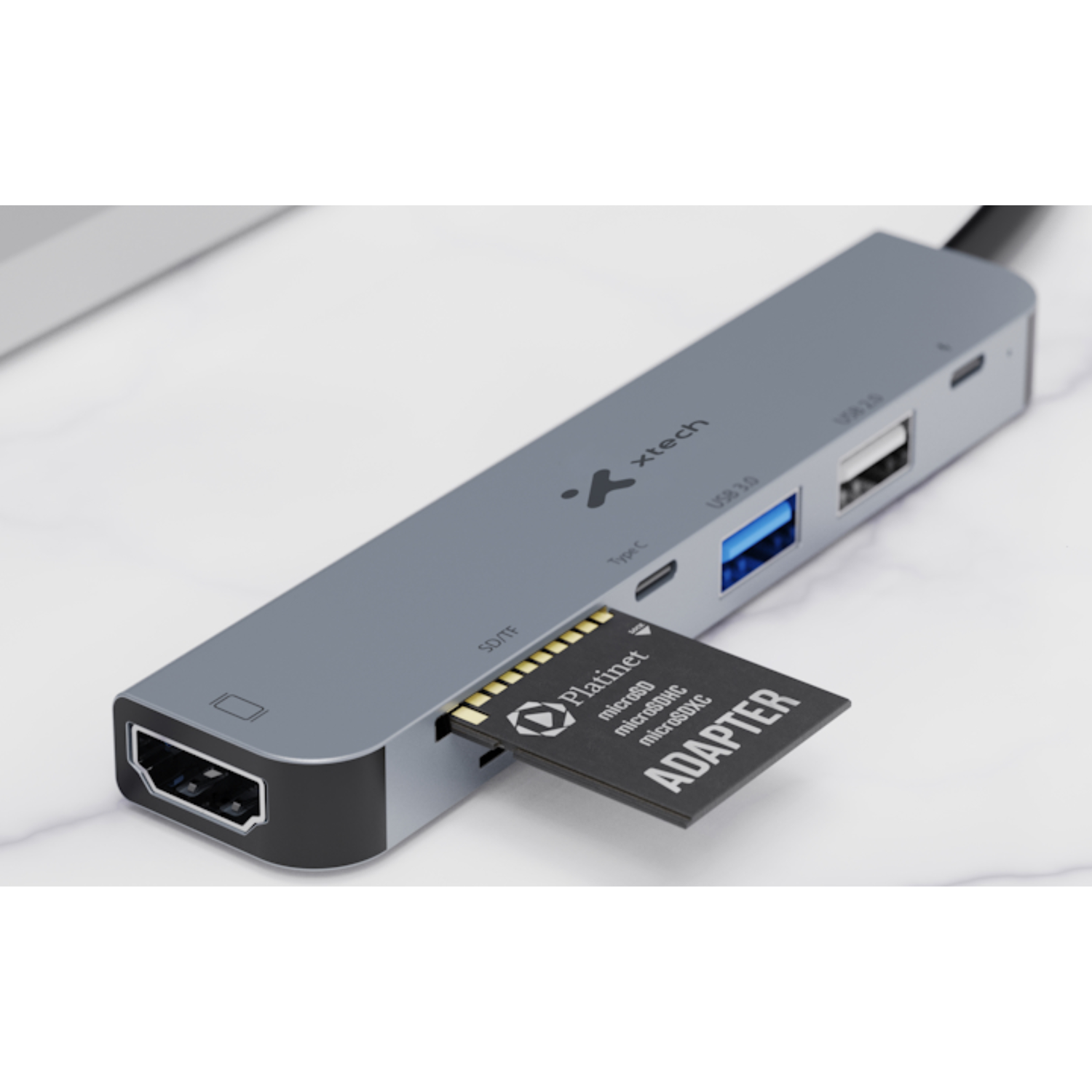 Adaptador Multipuerto 7 en 1 USB-C XTC-571 Gris-4