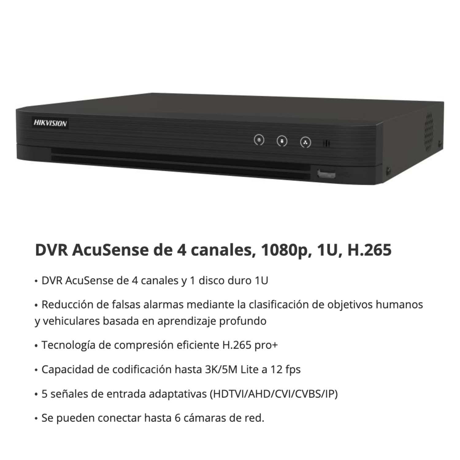 DVR 4 canales 1080p Lite:25fps Acusence 1HDD Audio-1