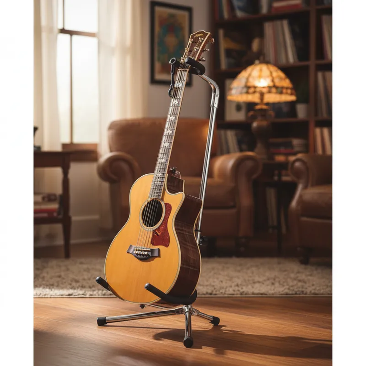 Soporte de Guitarra Hamilton Cromado Antideslizante-1