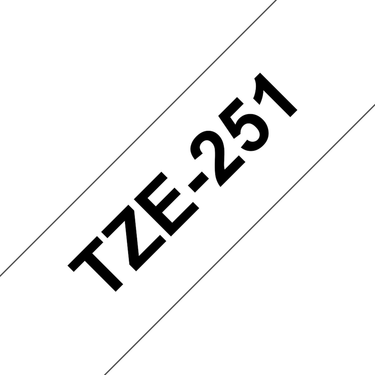 Cinta impresora etiquetas Brother TZE-251 Negro sobre blanco-2