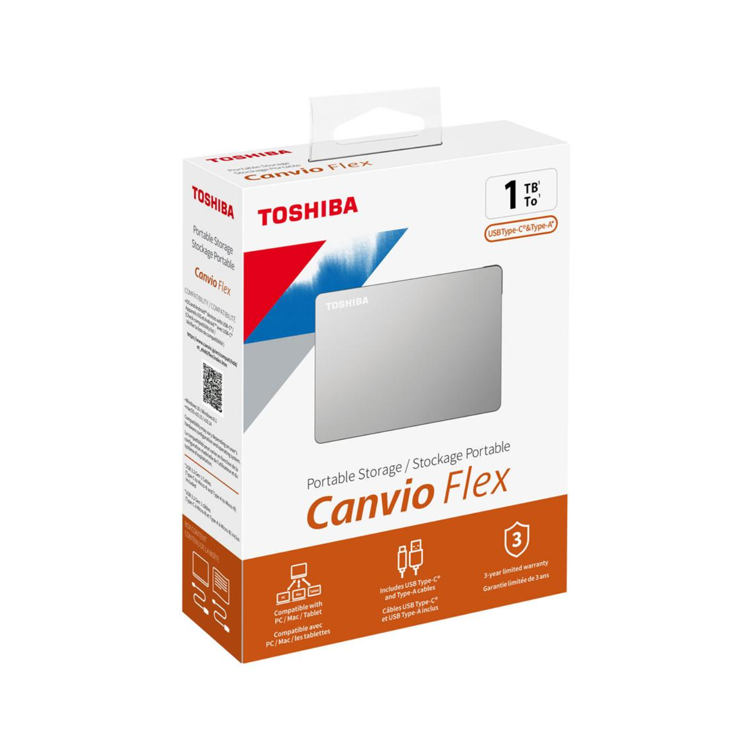 Disco Duro Toshiba Canvio Flex 1TB USB 3.0 Plata-2