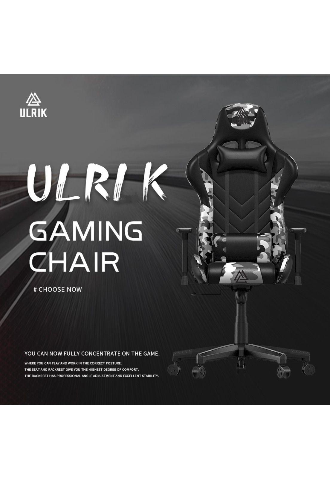 Silla Gamer de oficina Profesional Ulrik Militar Blanca-2