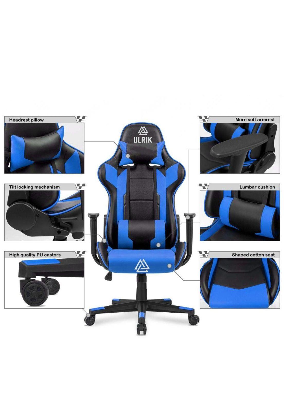 Silla Gamer de Oficina Profesional Ulrik Azul-2