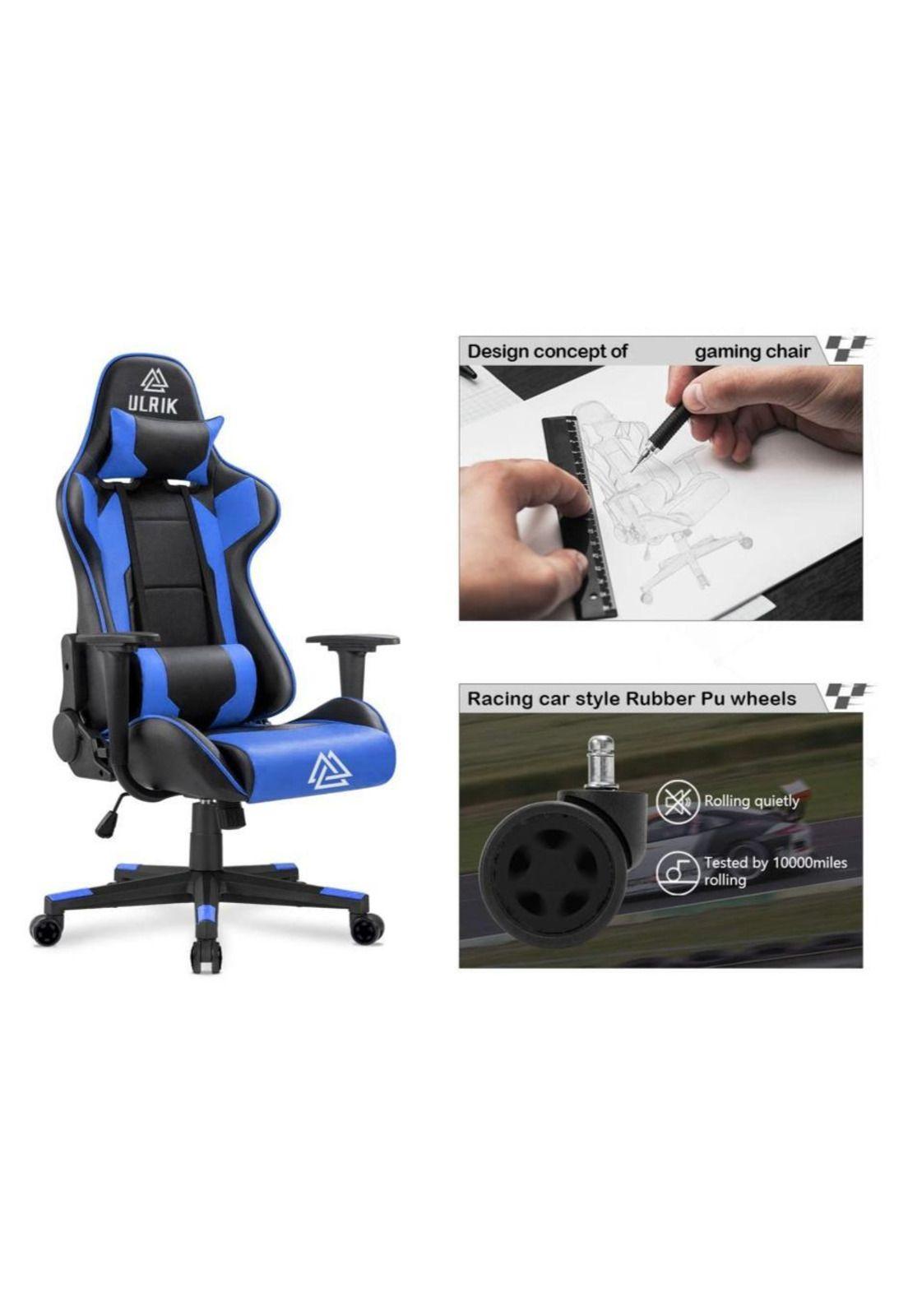 Silla Gamer de Oficina Profesional Ulrik Azul-3
