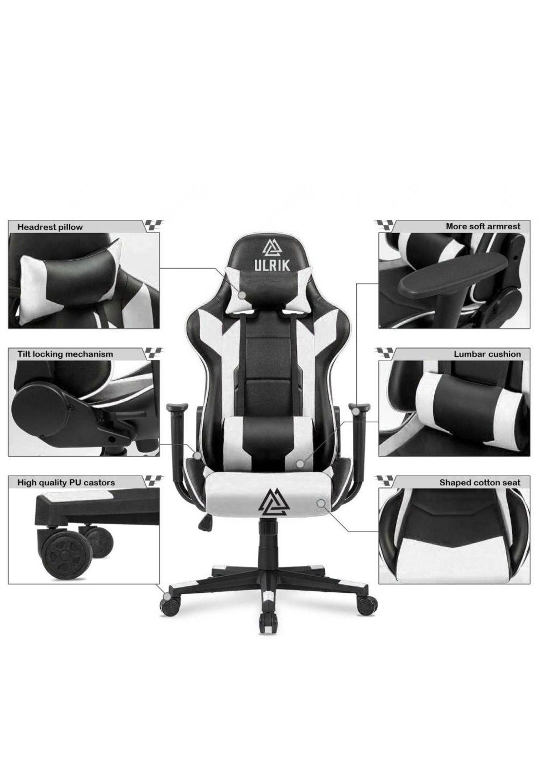 Silla Gamer de Oficina Profesional Ulrik Blanca-2
