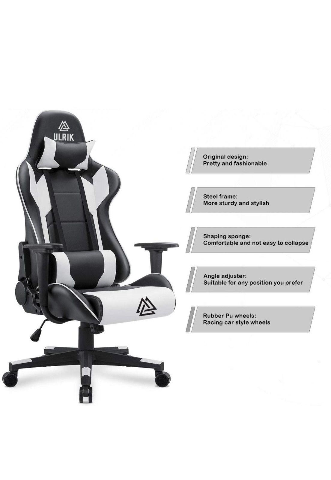 Silla Gamer de Oficina Profesional Ulrik Blanca-3