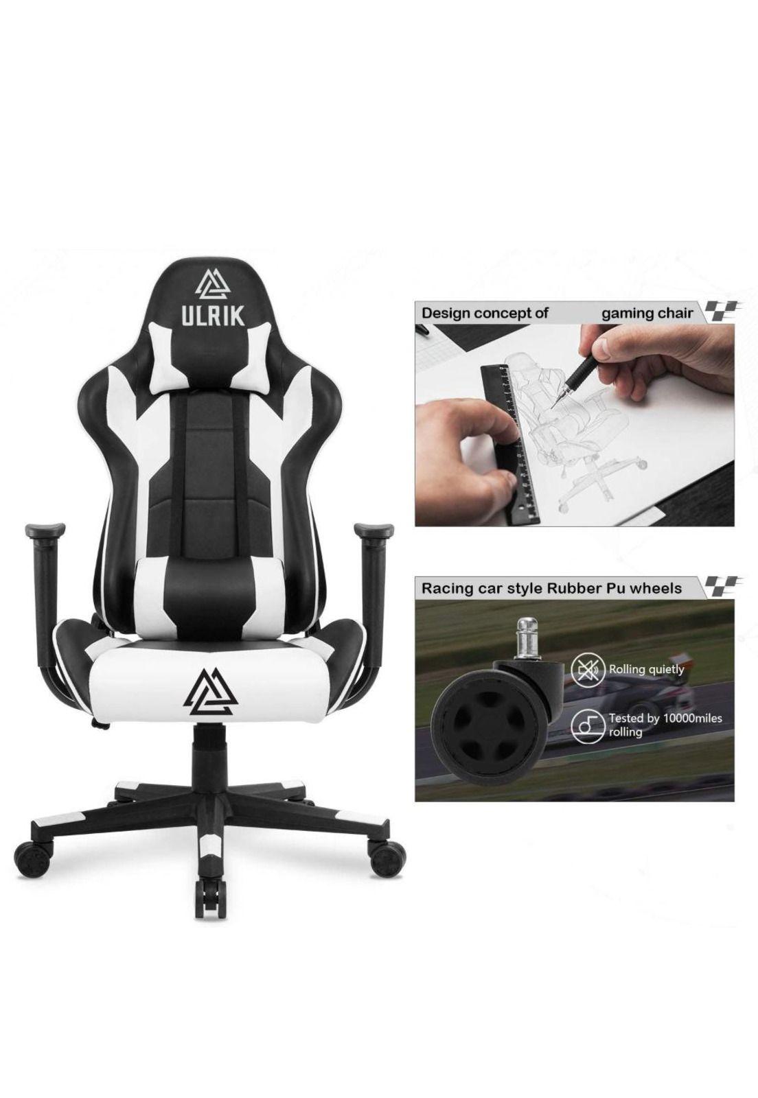 Silla Gamer de Oficina Profesional Ulrik Blanca-4